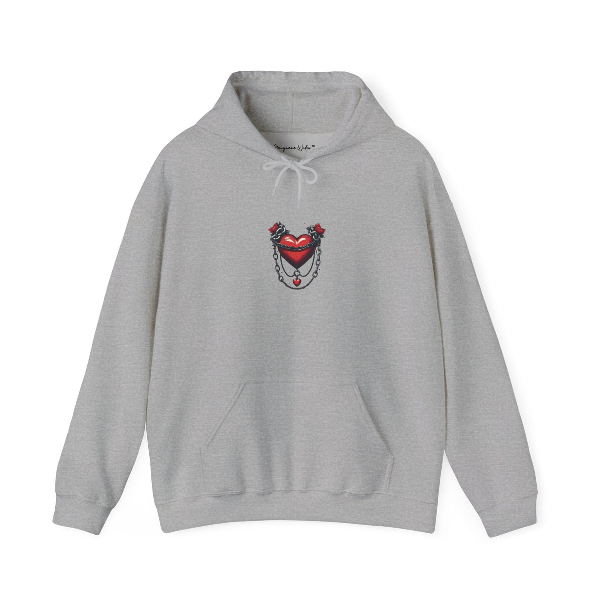 Cupid Girl Heart Necklace Hoodie – Cute Romantic Graphic Unisex Sweatshirt - Marijuana Widow