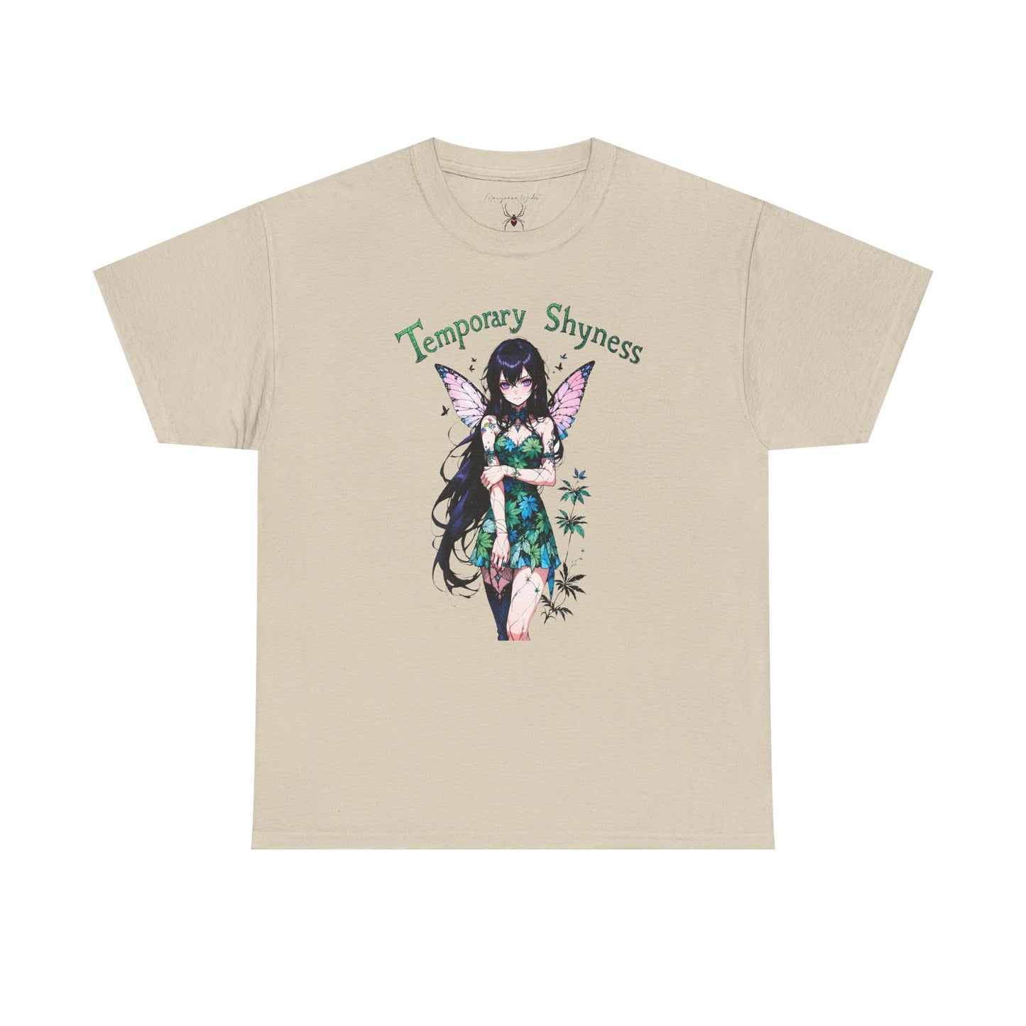 Fairy Anime T-Shirt — Temporary Shyness - Gothic Floral Winged Girl Graphic Tee - Unisex