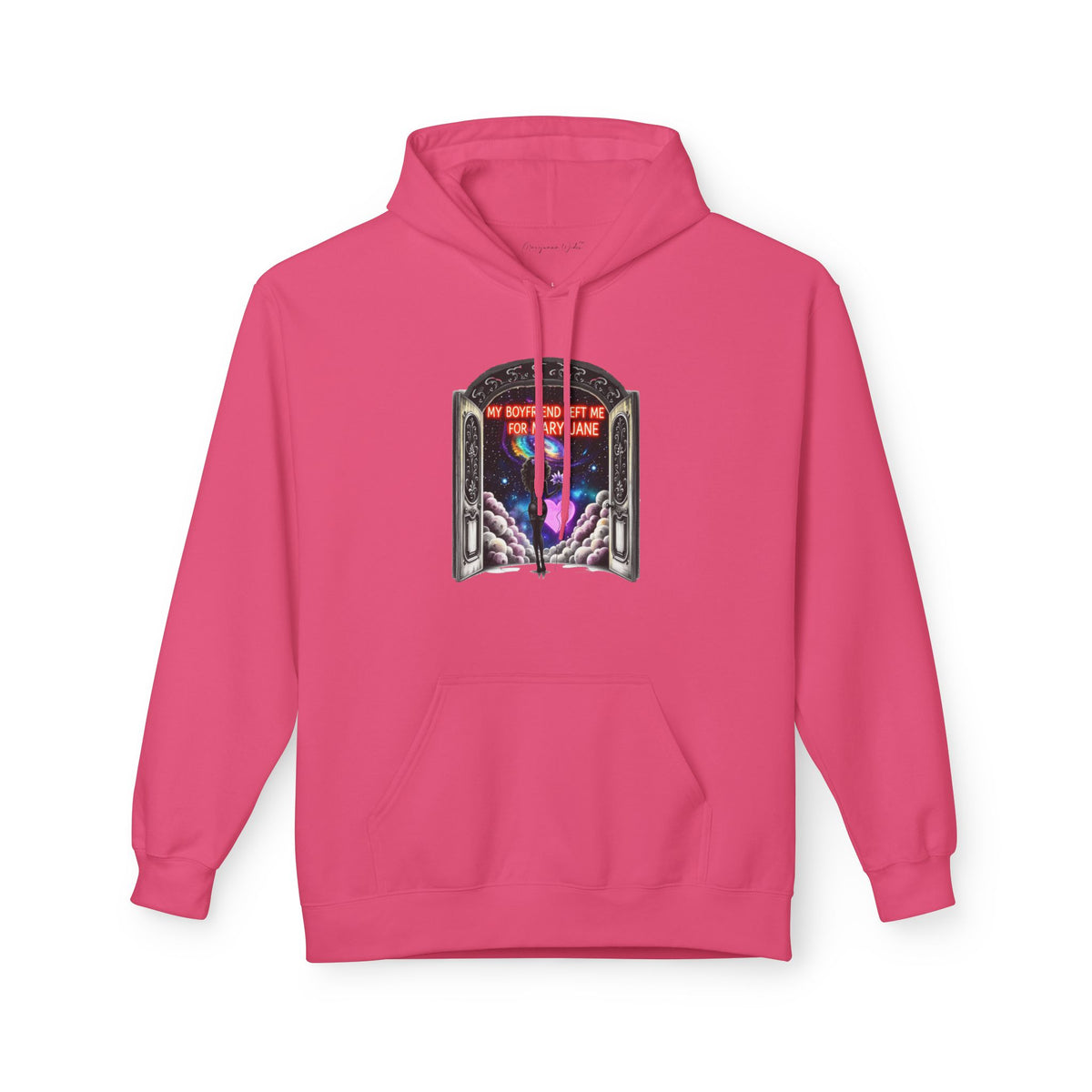 Mary Jane Galaxy Window Hoodie — "My Boyfriend Left Me For Mary Jane" Space Portal Graphic - Marijuana Widow