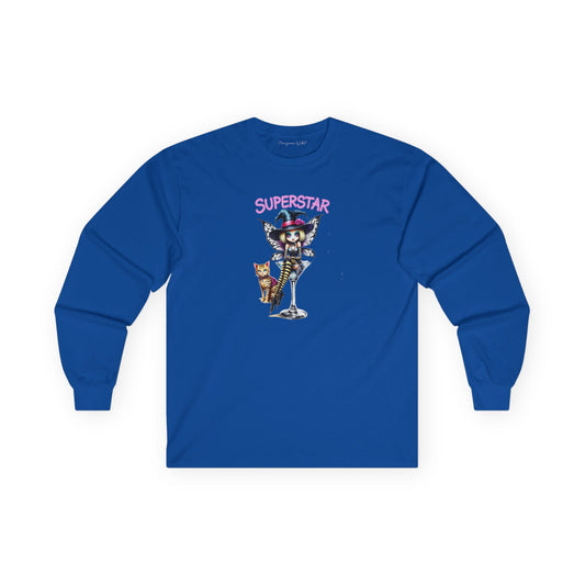 Halloween Fairy - Superstar - Fairy Witch and Cat - Unisex Long Sleeve Tee - Marijuana Widow