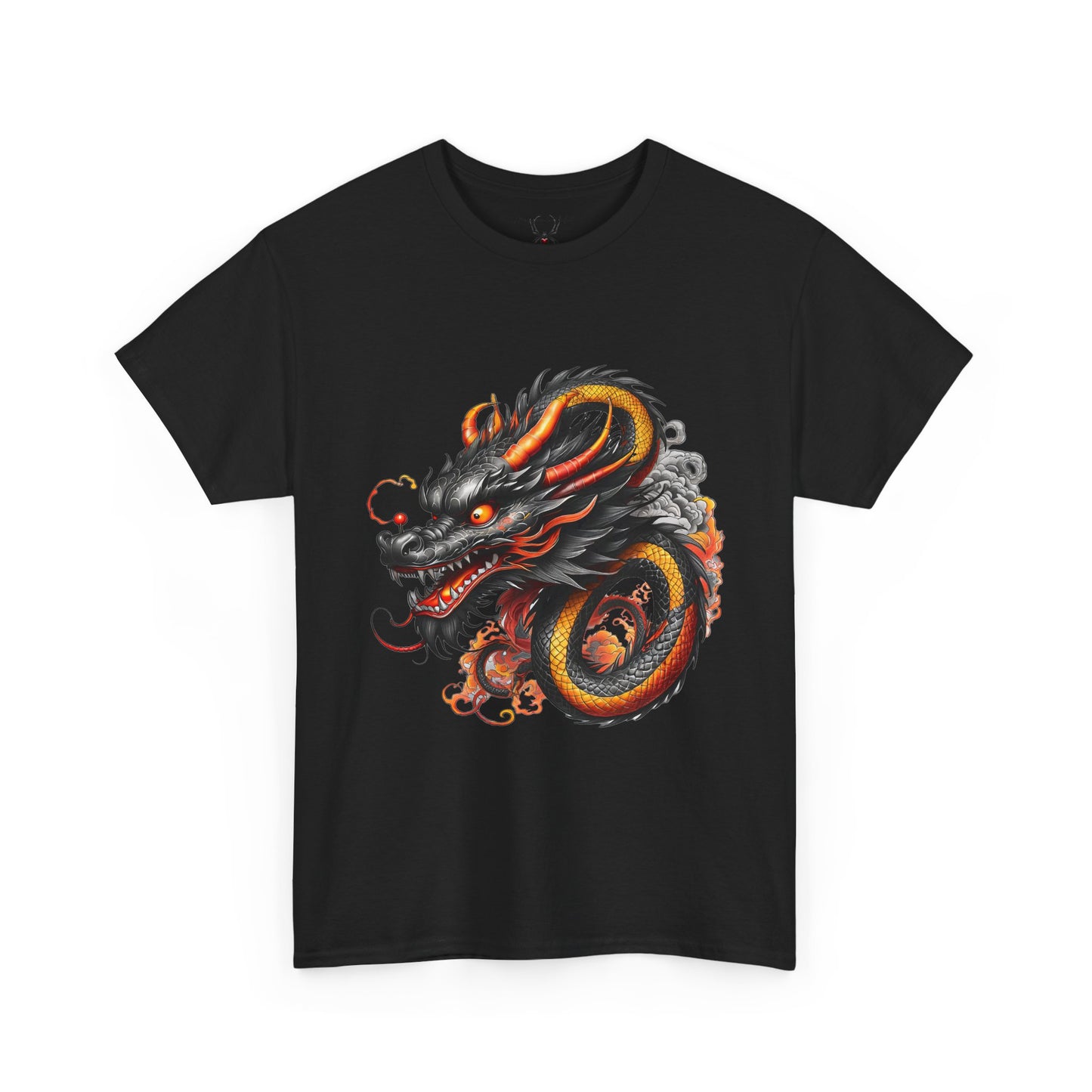 Dragon Head Graphic Tee - Fiery Asian Mythology Design - Unisex T-Shirt