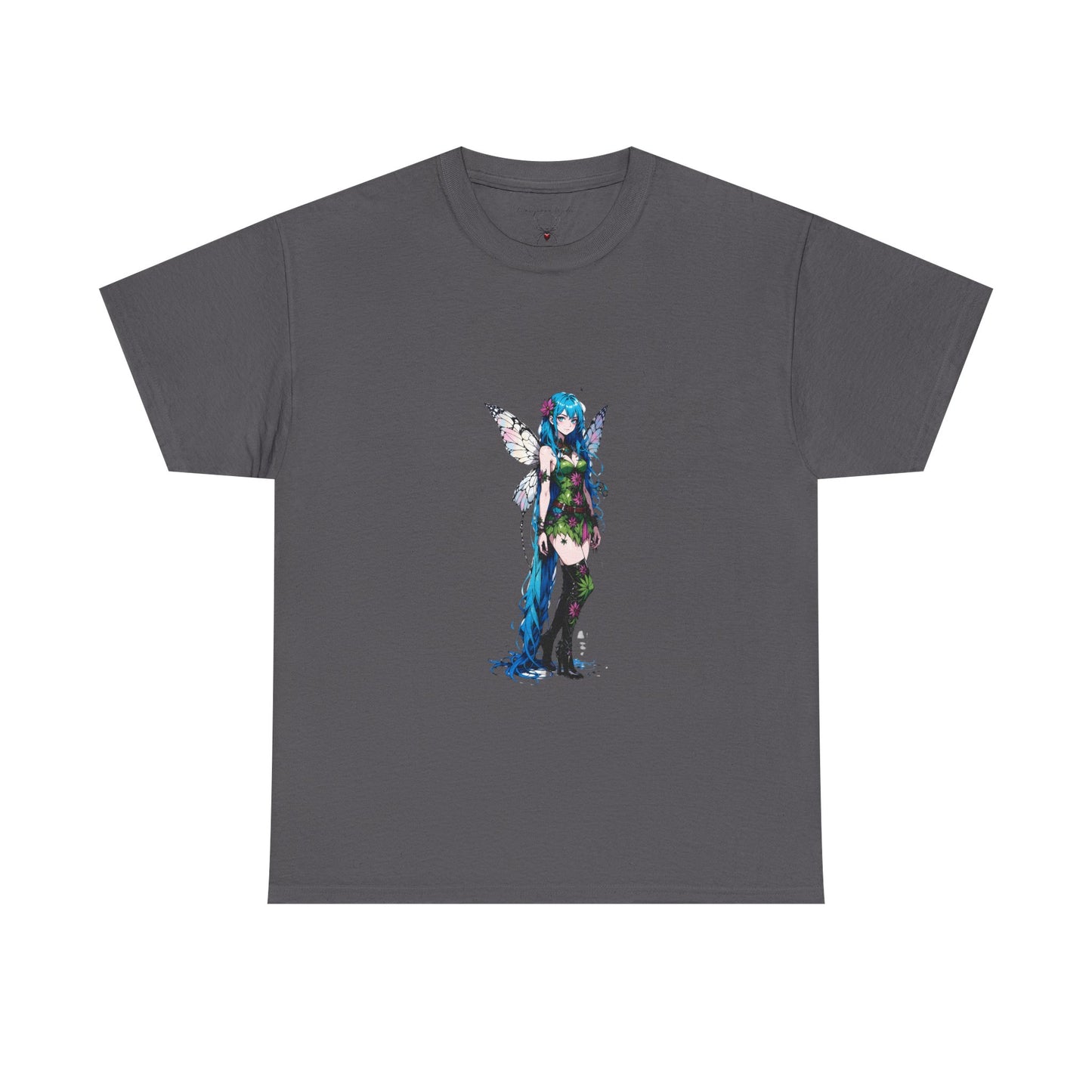 Fairy Anime Girl Graphic Tee — Blue Fantasy Illustration - Unisex T-Shirt