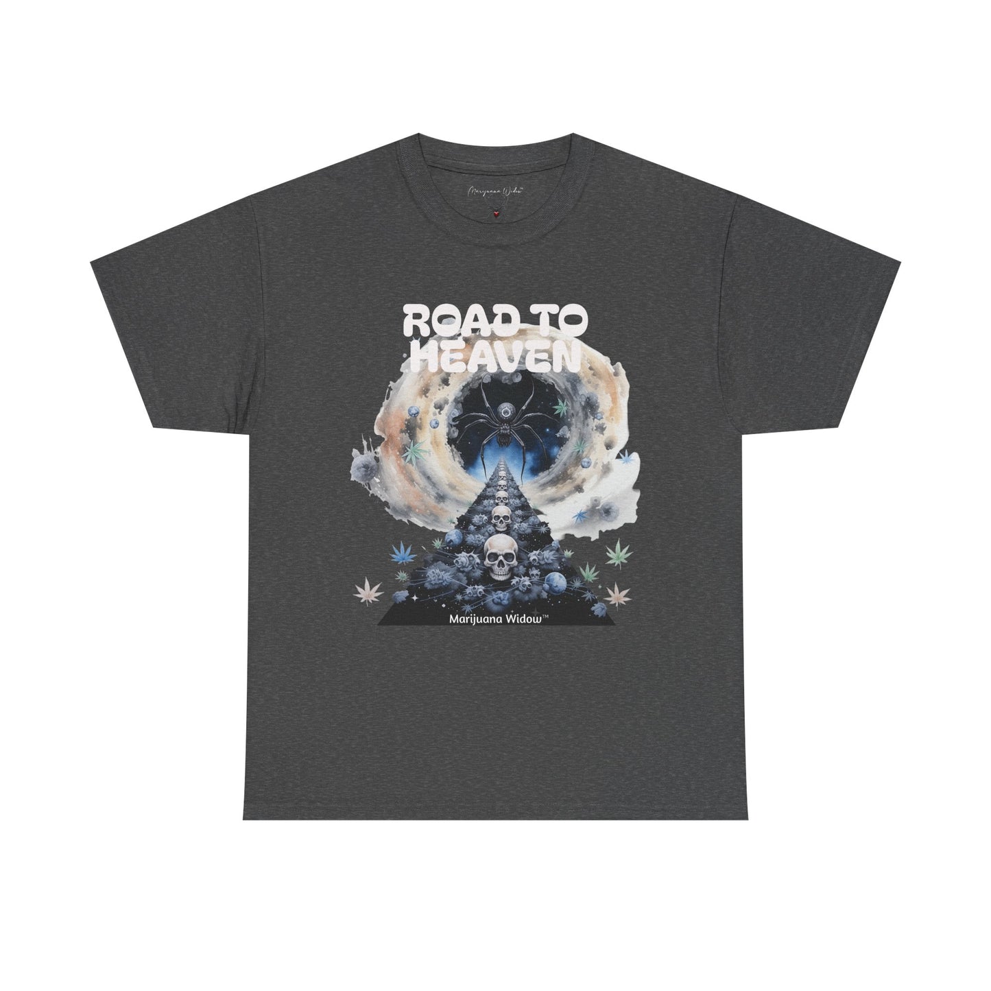 Road to Heaven Marijuana Tee — Diamond, Skull & Leaf Graphic - Unisex T-shirt