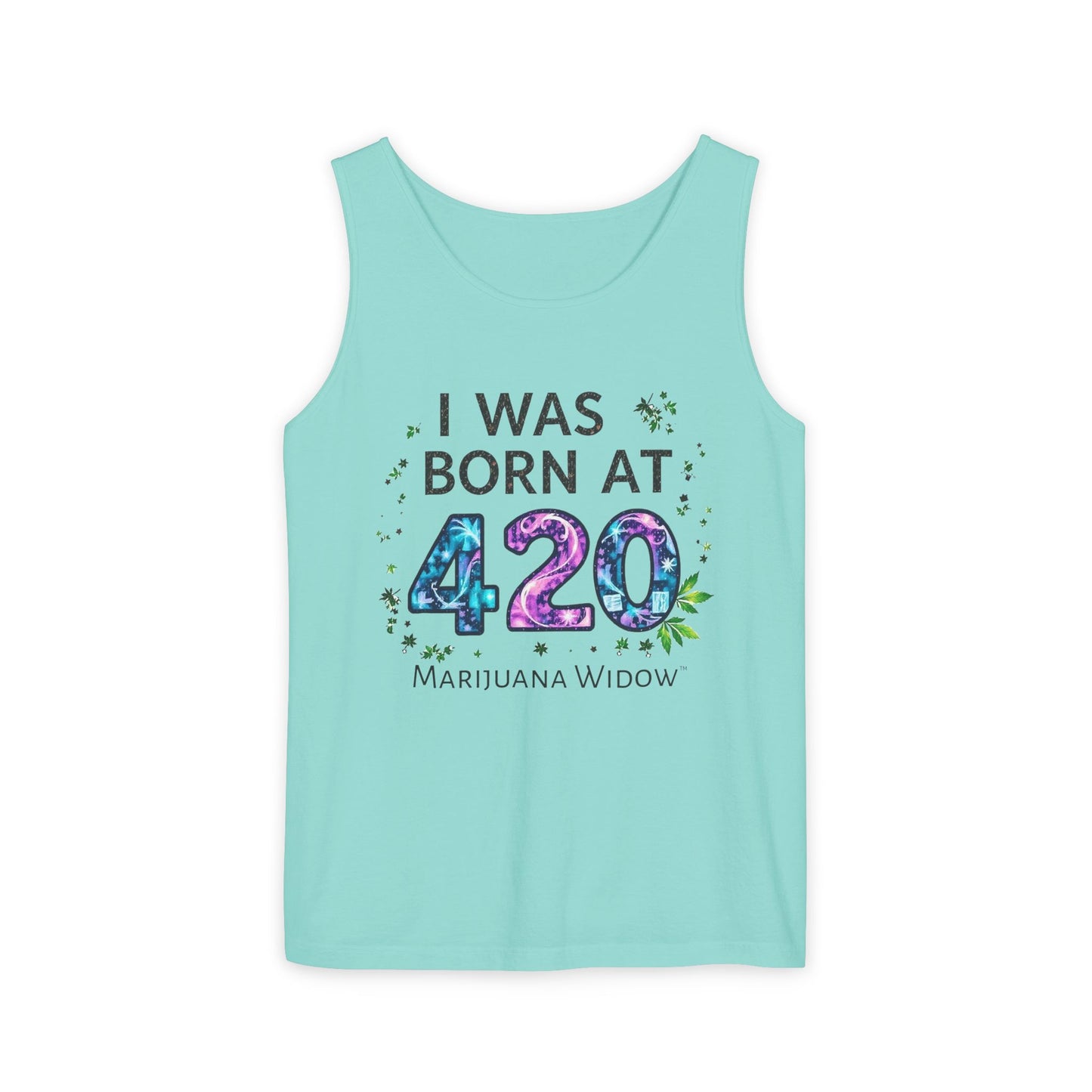 Born at 4/20 Tank Top – 'I Was Born At 420' Cannabis Graphic Tank - Unisex Tank Top