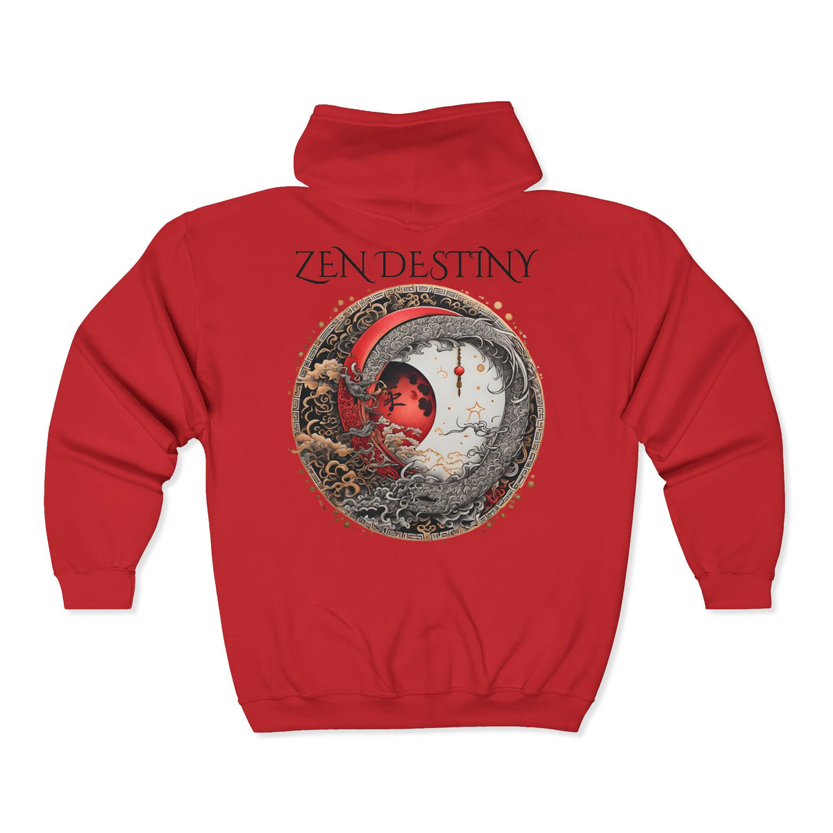 Zen Destiny - Moon & Butterfly Unisex Zip Hoodie - Marijuana Widow