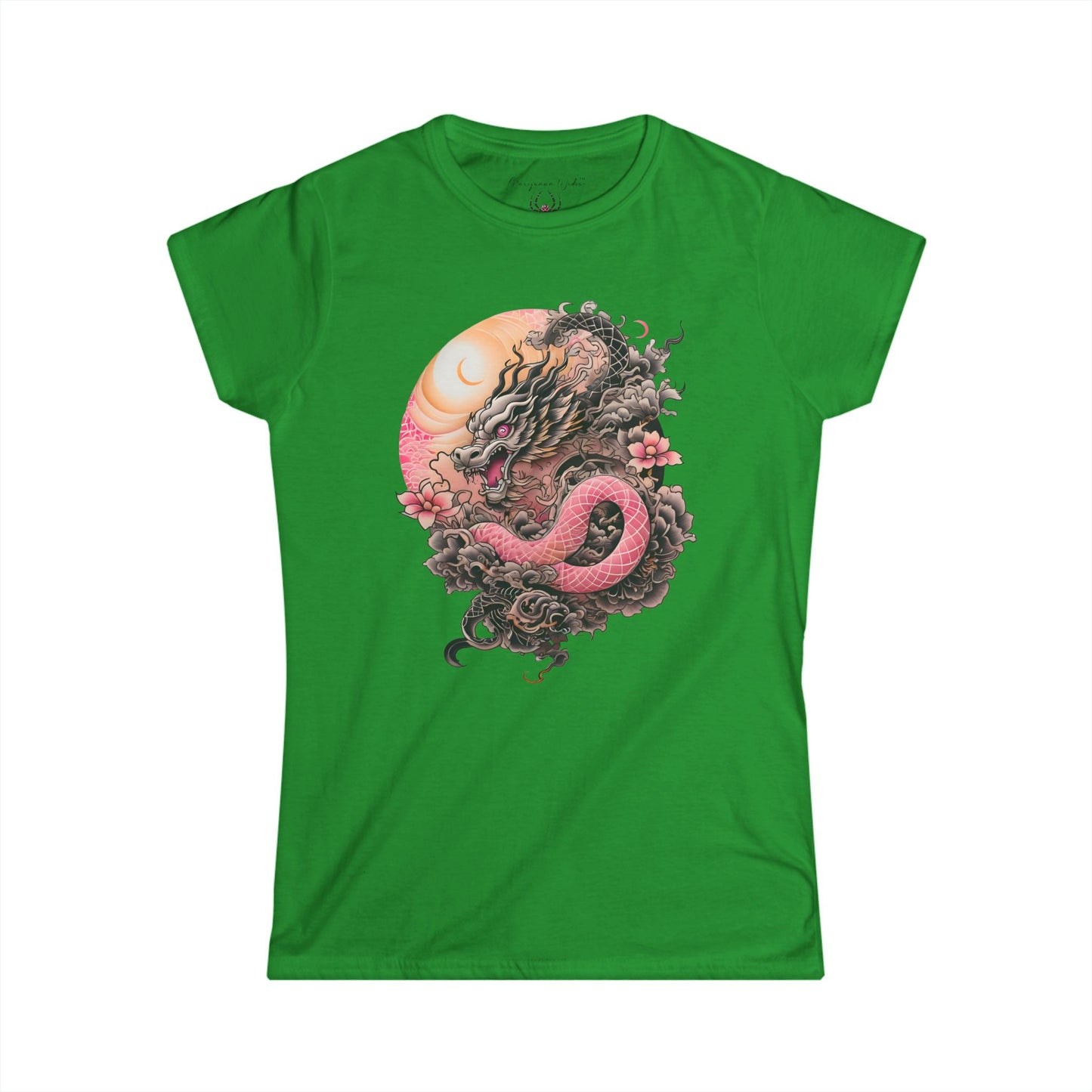 Dragon Serpent Tee — Pink Asian Dragon Graphic Women's T-Shirt