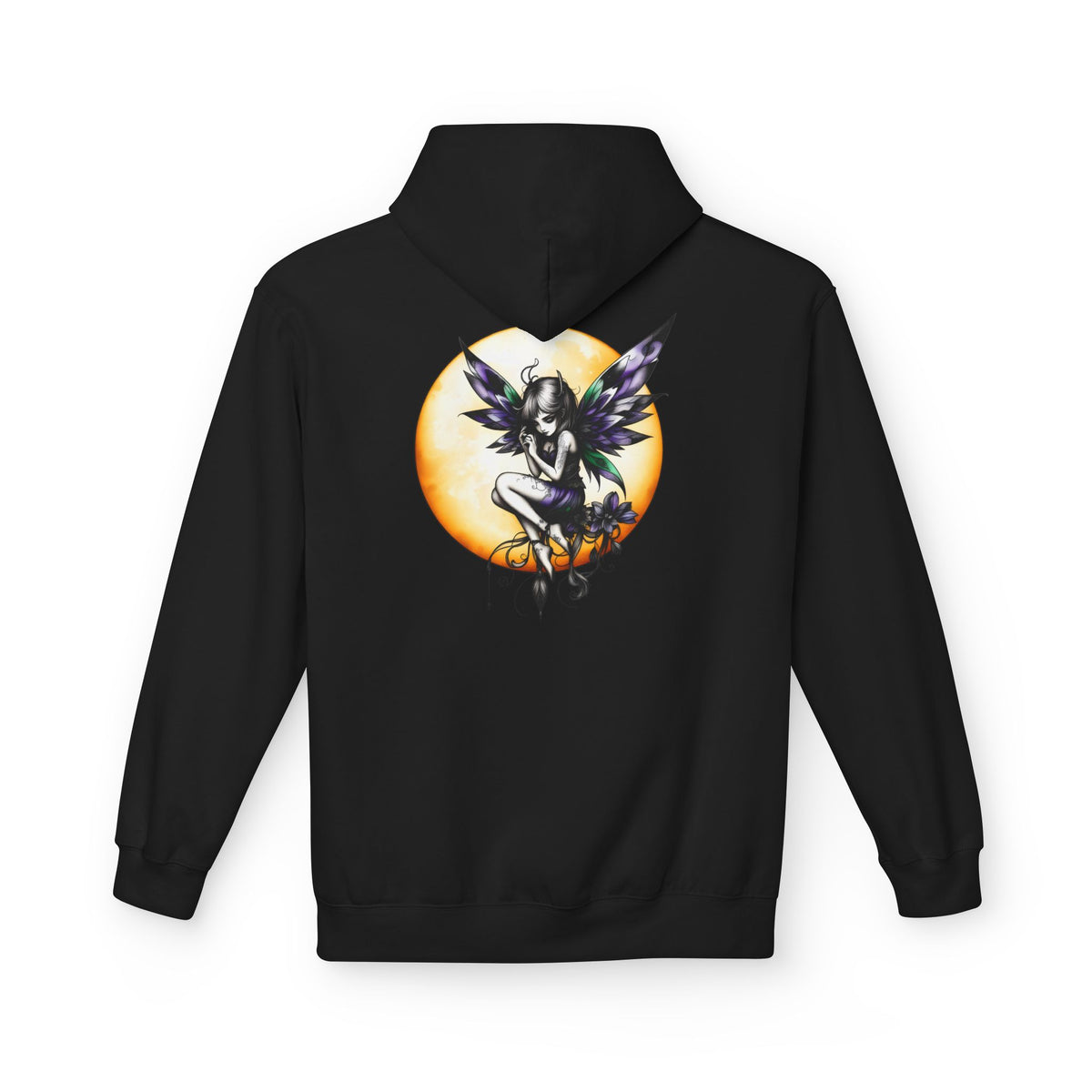 Fairy Moon Hoodie — Girl in the Moon - Fantasy Fairy with Crescent Moon Graphic