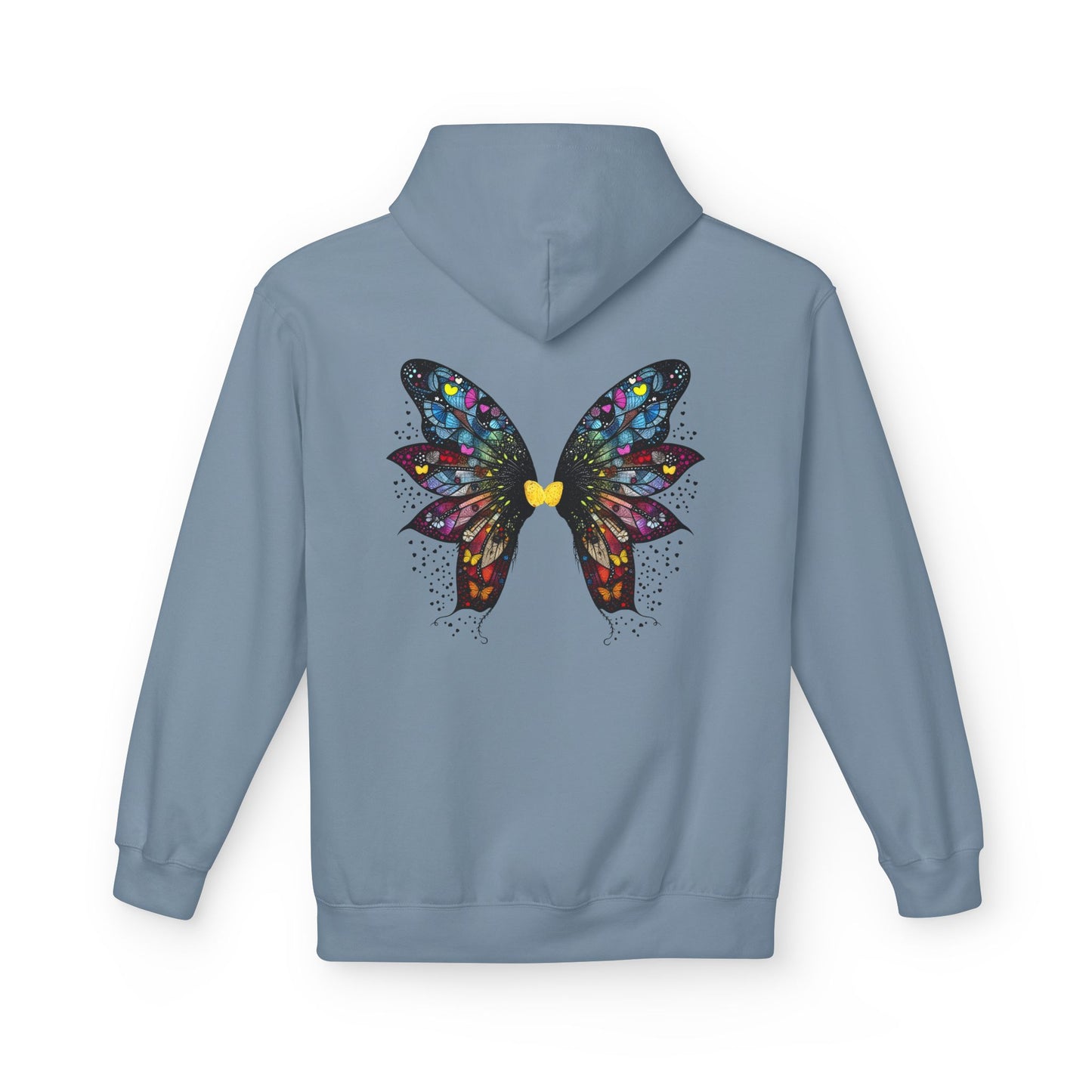 Fairy Dancer - Fairy Butterfly Wings Hoodie — Colorful Butterfly Mosaic Design