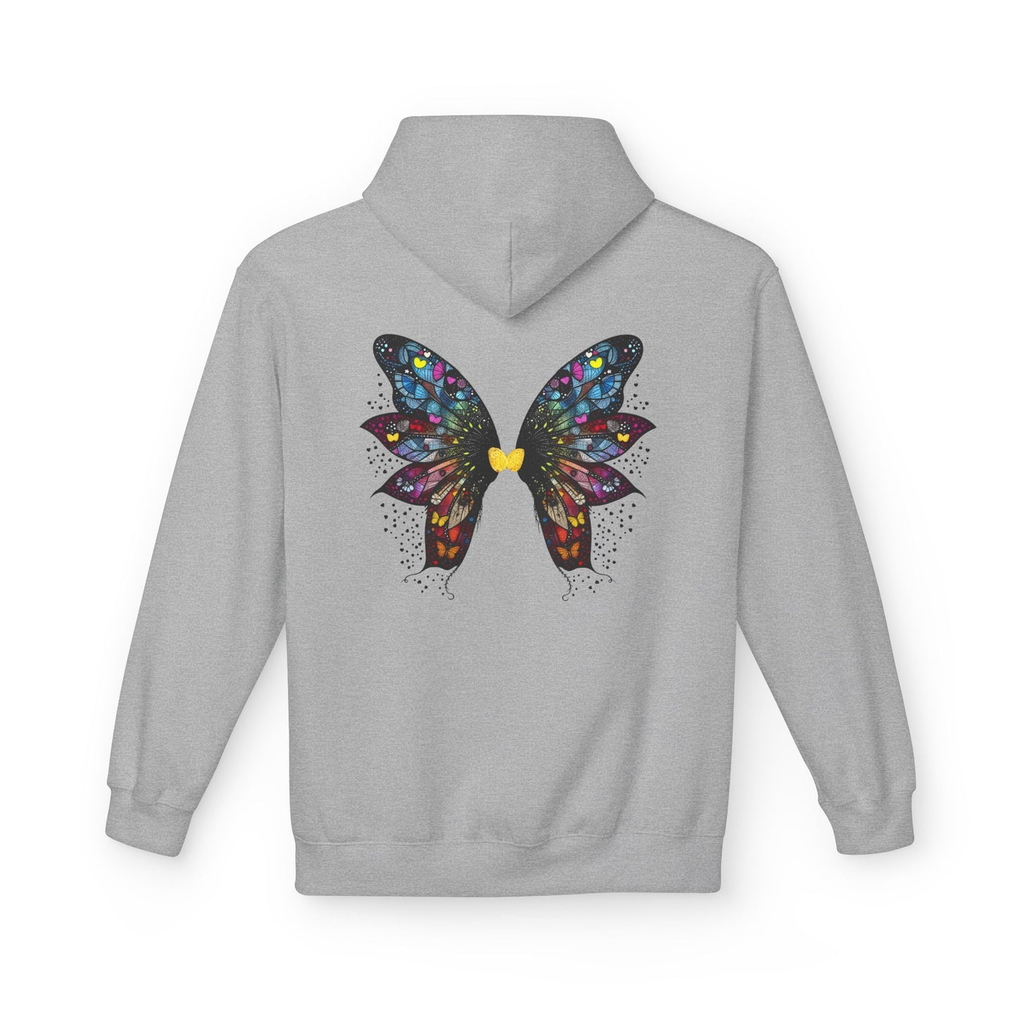 Fairy Dancer - Fairy Butterfly Wings Hoodie — Colorful Butterfly Mosaic Design