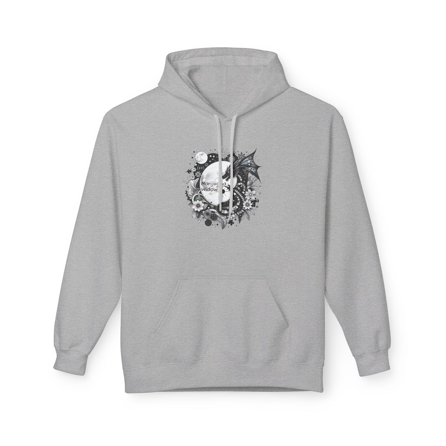 Midnight Garden Hoodie — Black & Green Fantasy Dragon Sword Unisex Hoodie