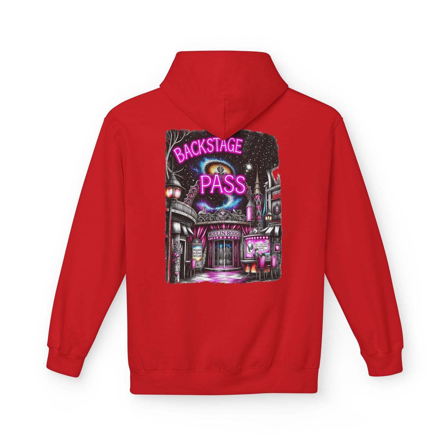 Backstage Pass Hoodie — Superstar Fairy - Neon Burlesque Theater Graphic Unisex Pullover - Marijuana Widow