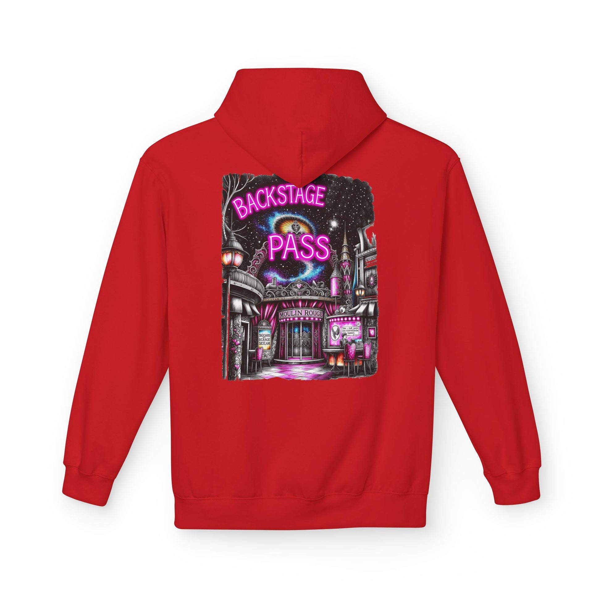 Backstage Pass Hoodie — Superstar Fairy - Neon Burlesque Theater Graphic Unisex Pullover - Marijuana Widow