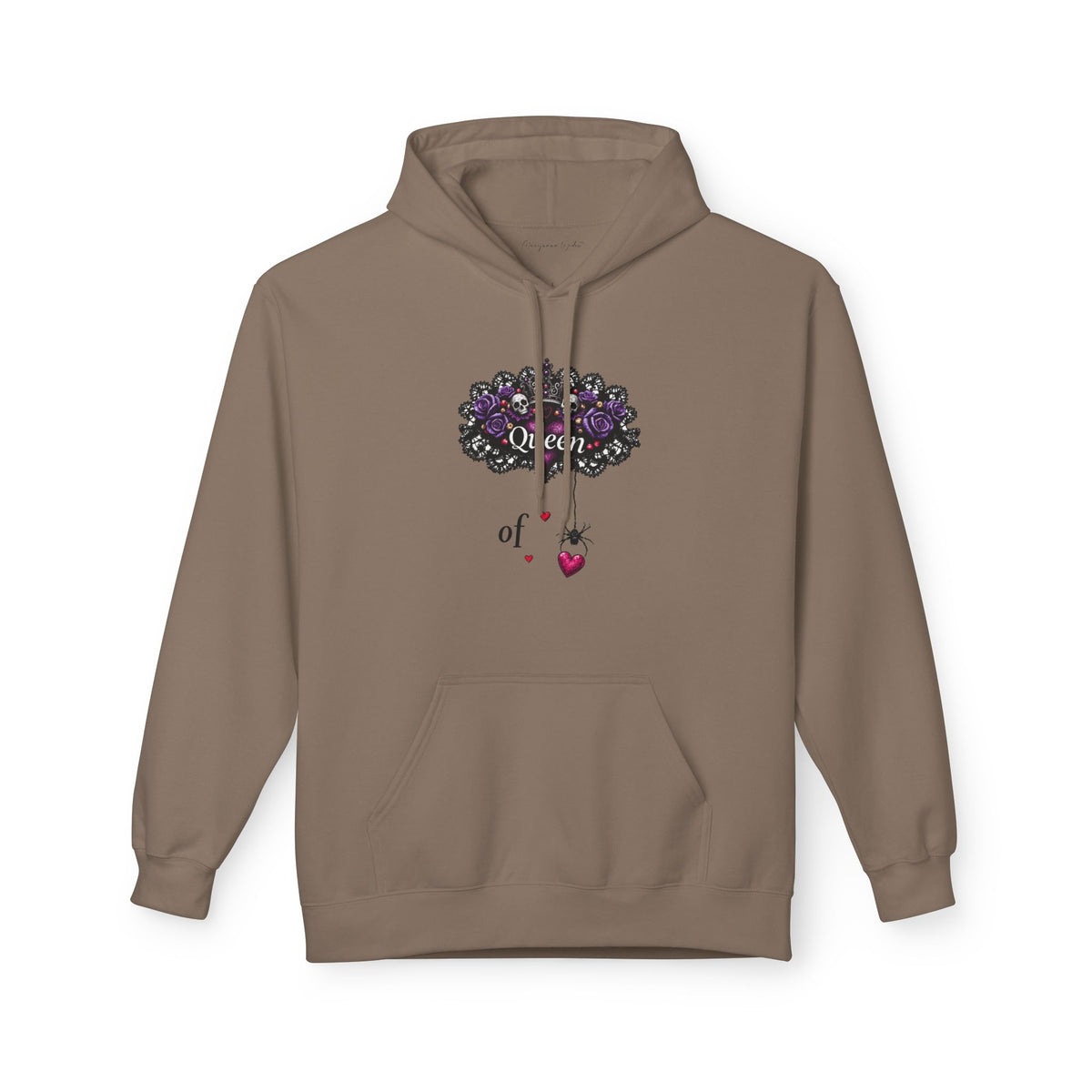 Queen of Hearts Hoodie - Spider Heart Drop Floral Sweatshirt Pullover - Marijuana Widow