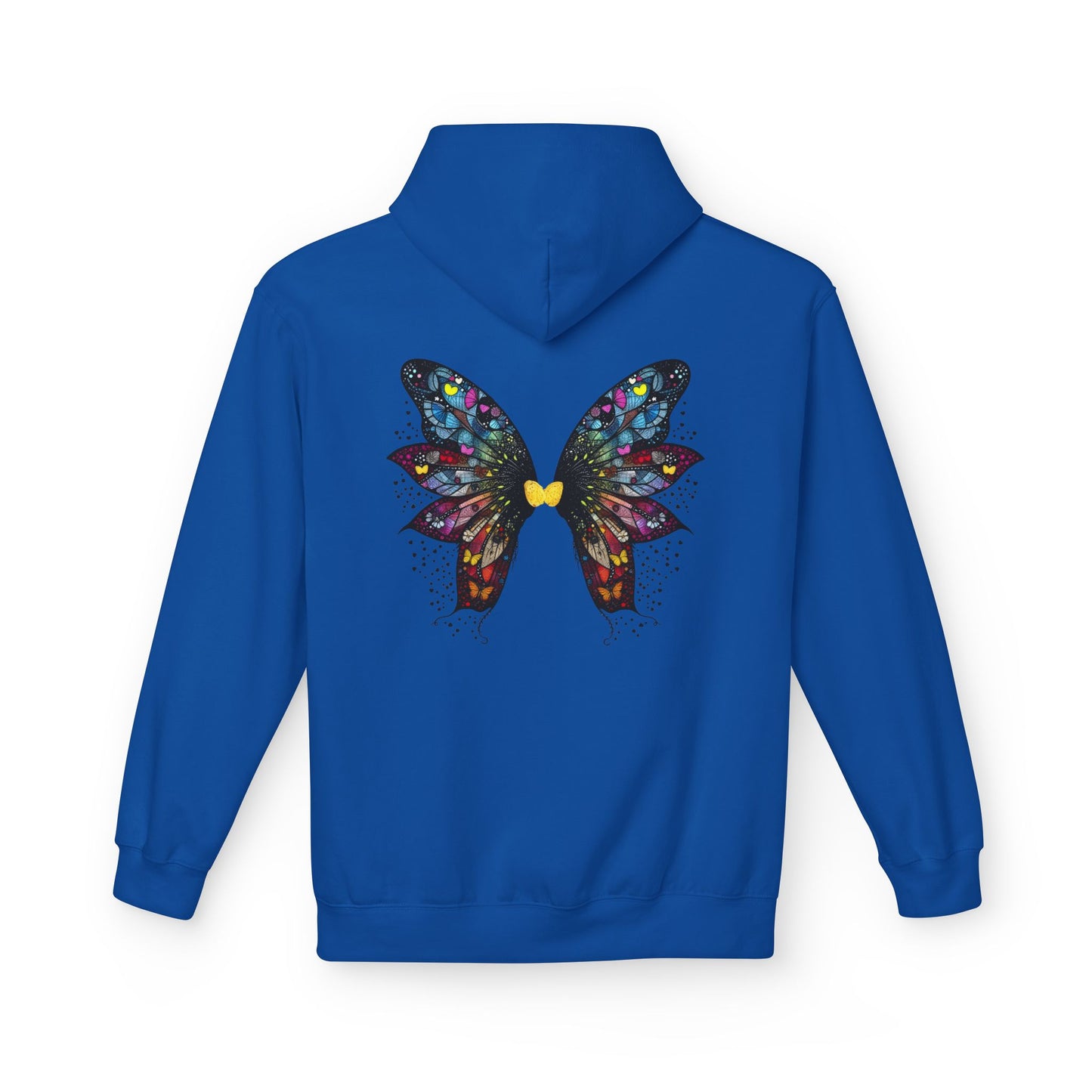 Fairy Dancer - Fairy Butterfly Wings Hoodie — Colorful Butterfly Mosaic Design