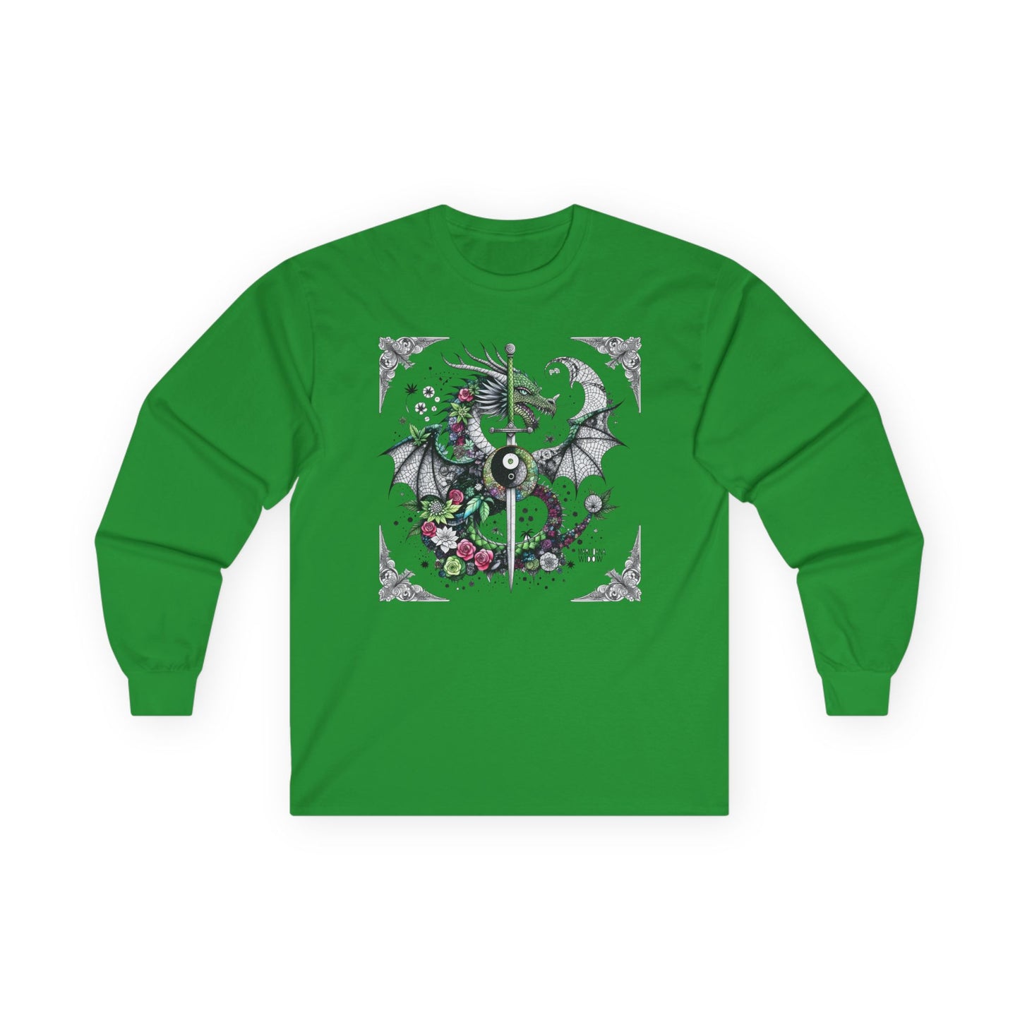 Dragon Yin Yang Long Sleeve Tee — Gothic Floral Shirt