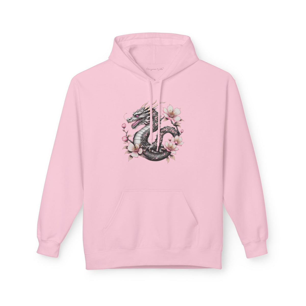 Floral Dragon Hoodie – Watercolor Sakura Yin-Yang Design - Unisex Sweatshirt - Marijuana Widow