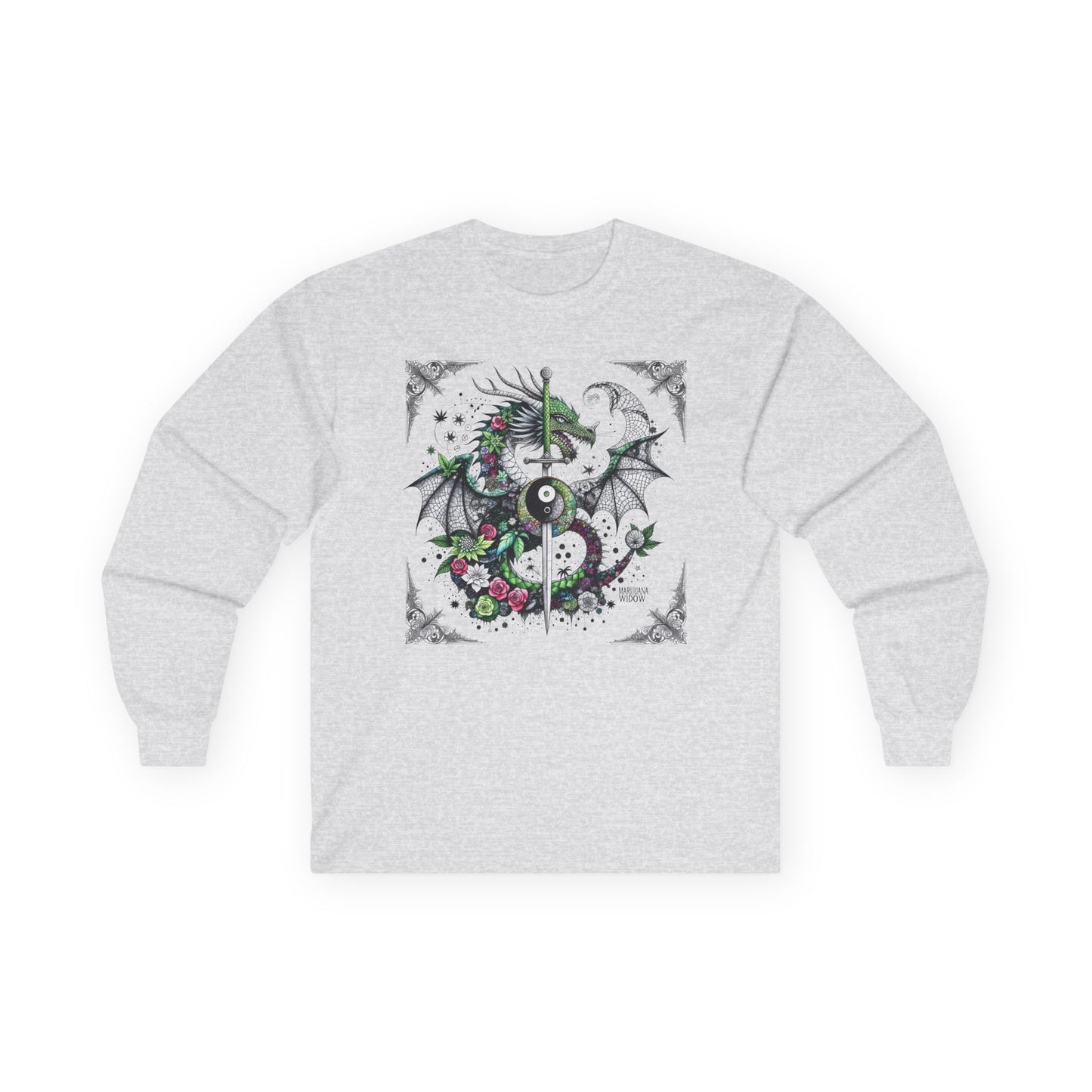 Dragon Yin Yang Long Sleeve Tee — Gothic Floral Shirt