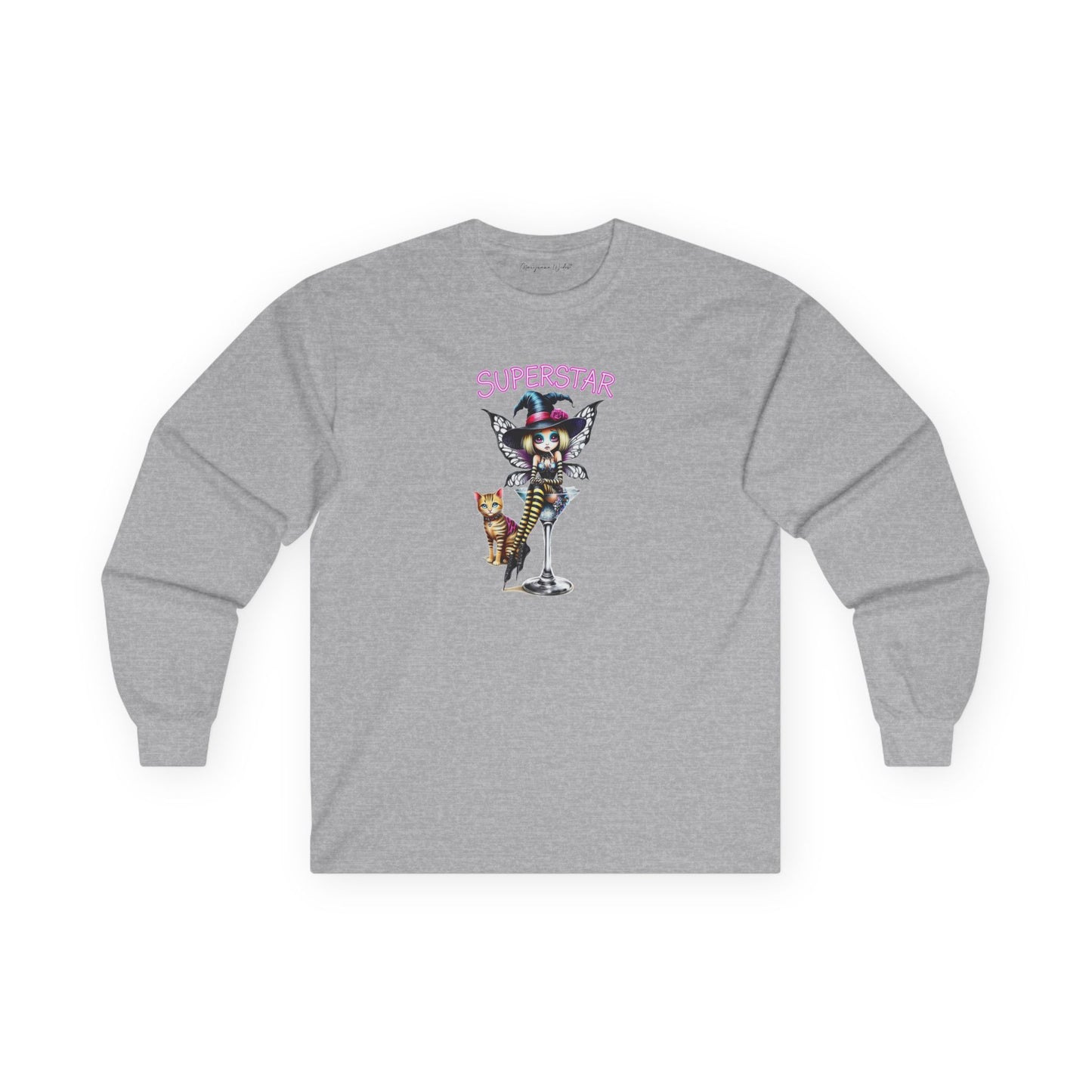 Halloween Fairy - Superstar - Fairy Witch and Cat - Unisex Long Sleeve Tee