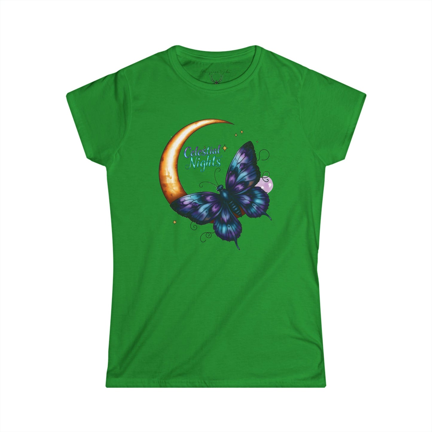 Celestial Nights - Moon & Indigo Butterfly Women's Tee