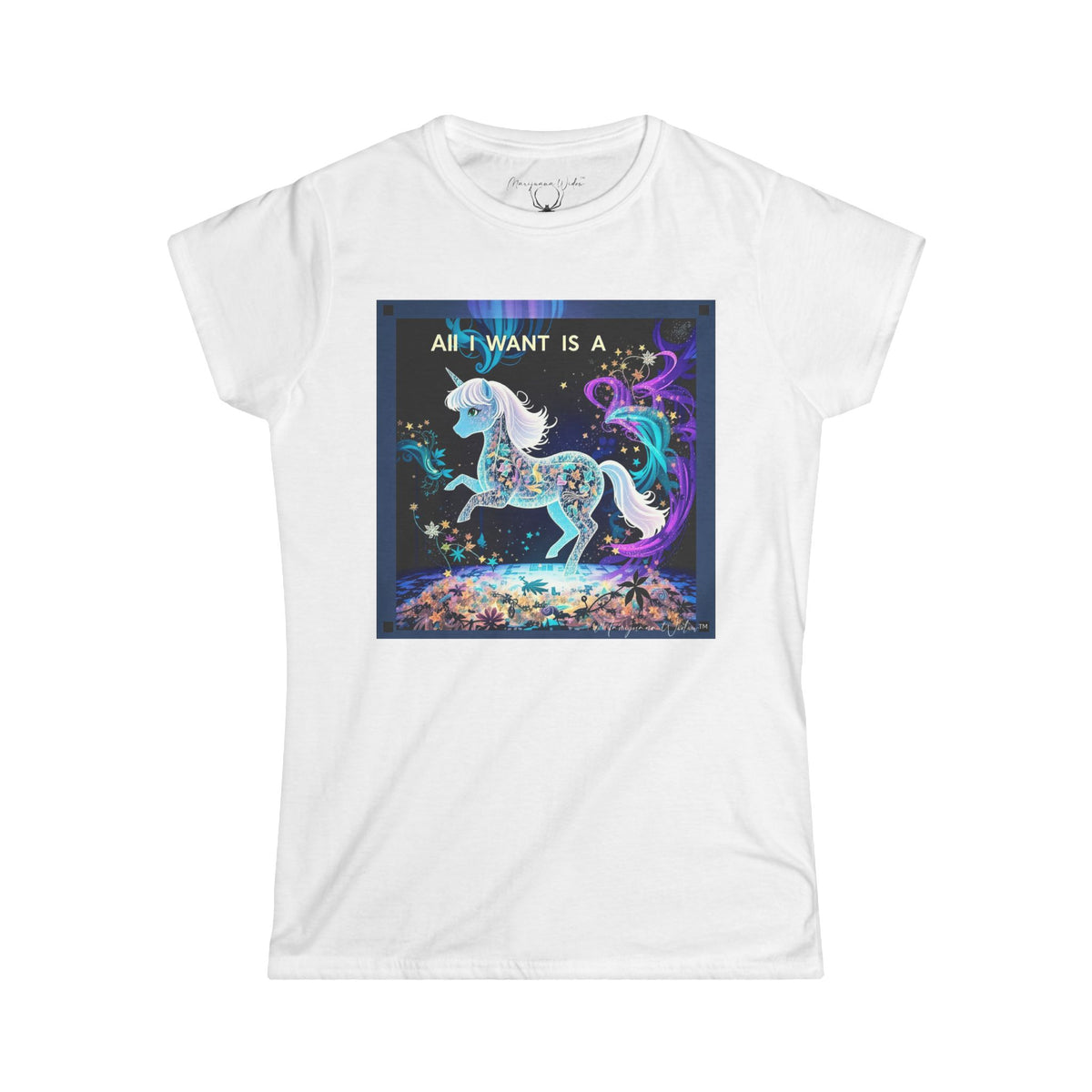 All I Want Is a Unicorn (Blue) — Women's Tee - Marijuana Widow