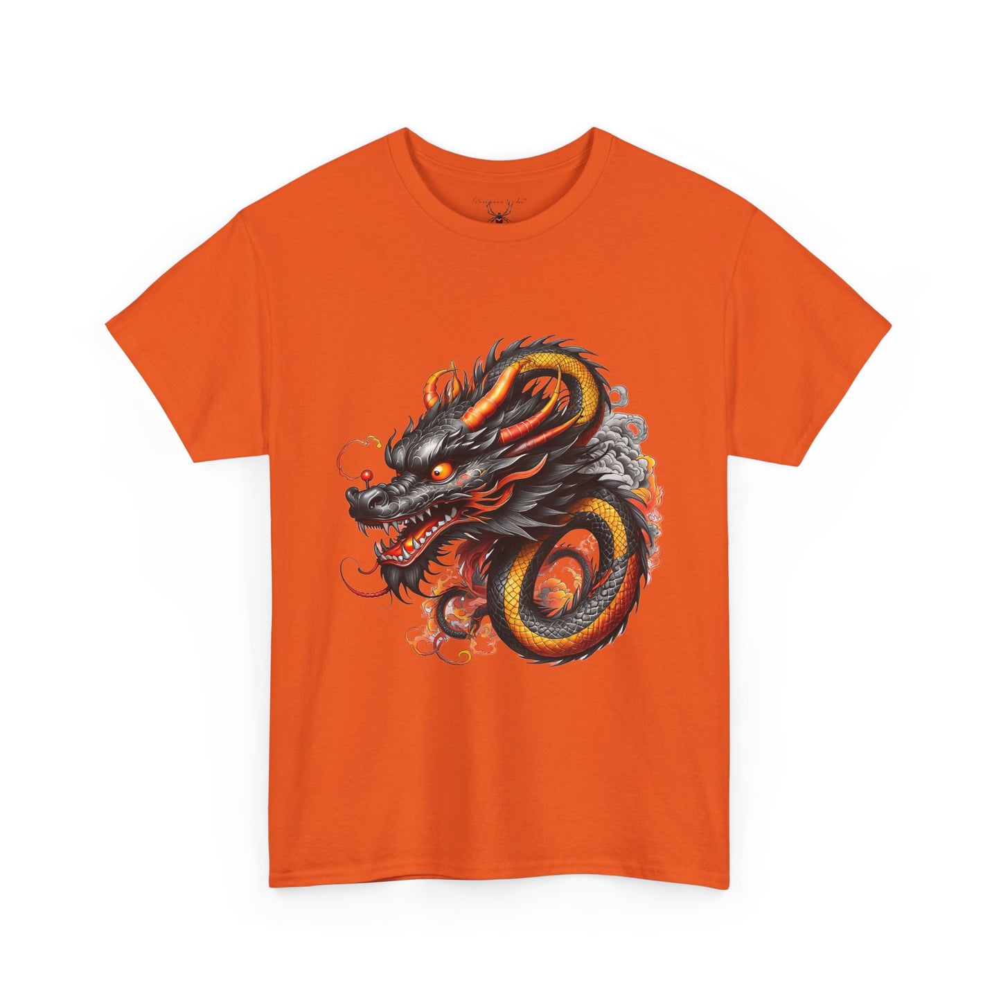 Dragon Head Graphic Tee - Fiery Asian Mythology Design - Unisex T-Shirt