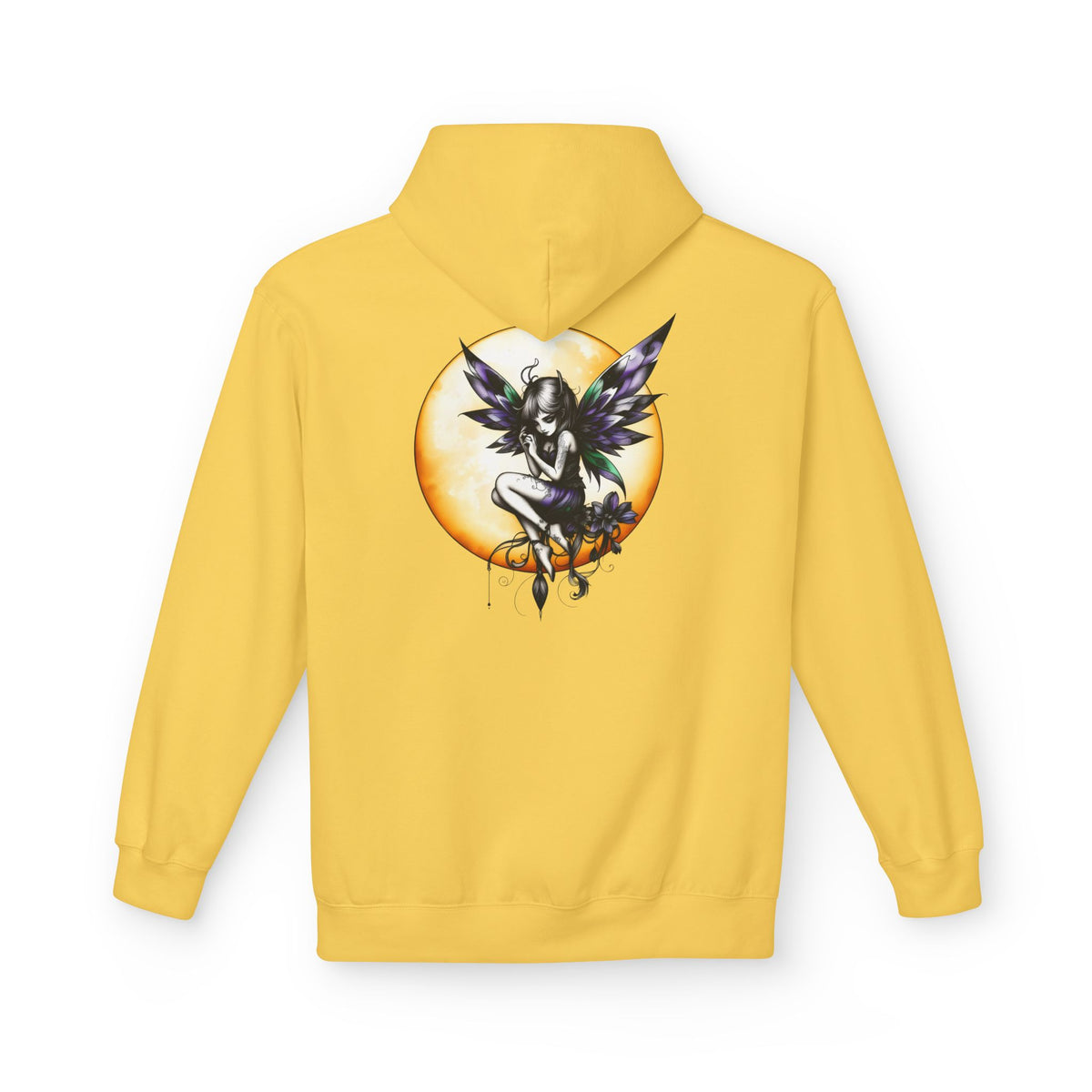 Fairy Moon Hoodie — Girl in the Moon - Fantasy Fairy with Crescent Moon Graphic