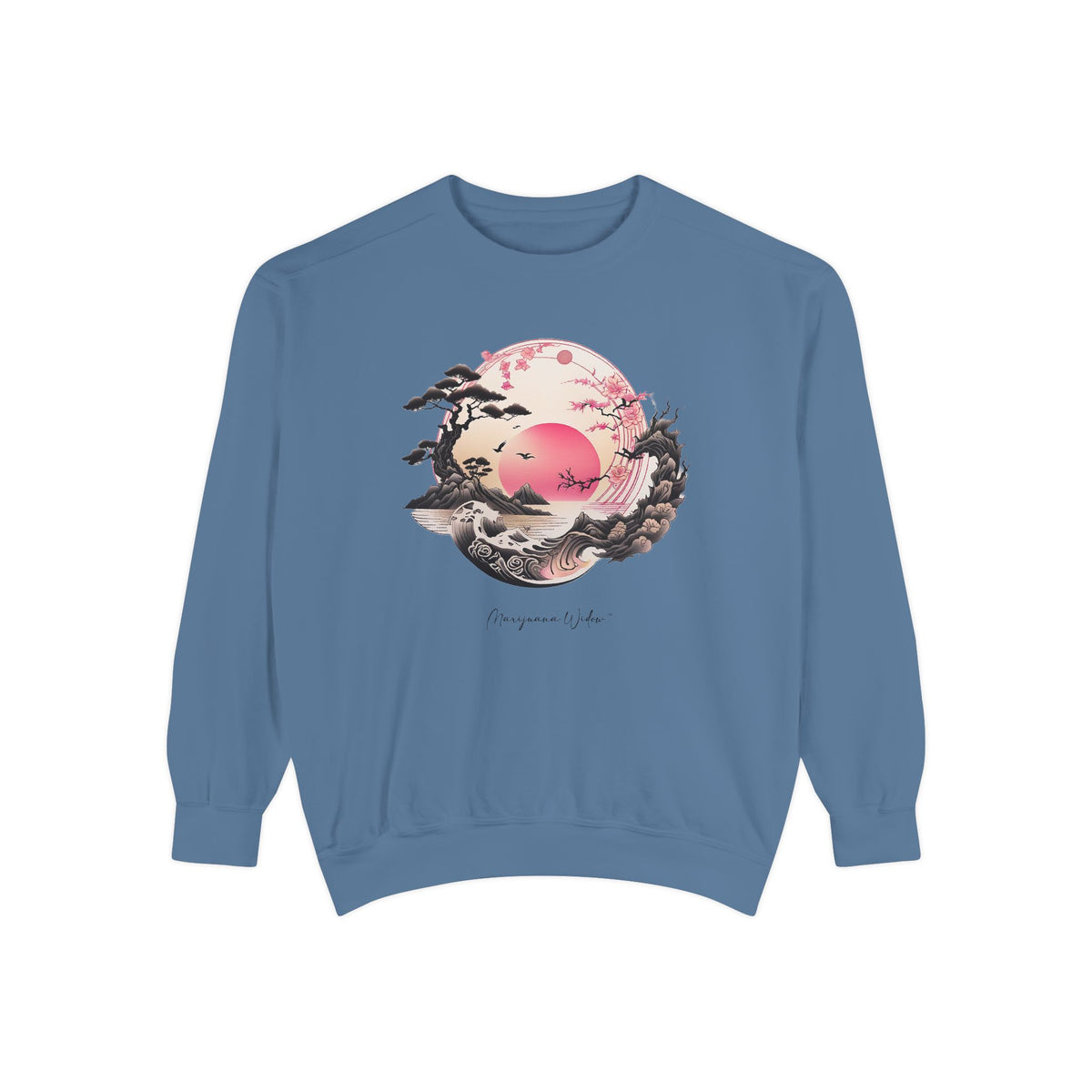 Japanese Sunset Cherry Blossom Sweatshirt - Marijuana Widow