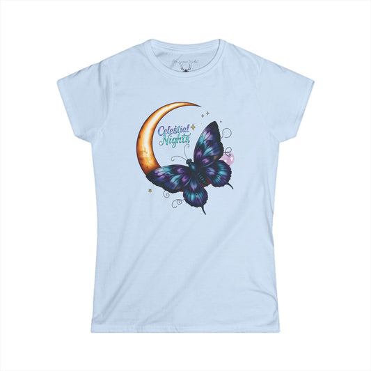 Celestial Nights - Moon & Indigo Butterfly Women's Tee