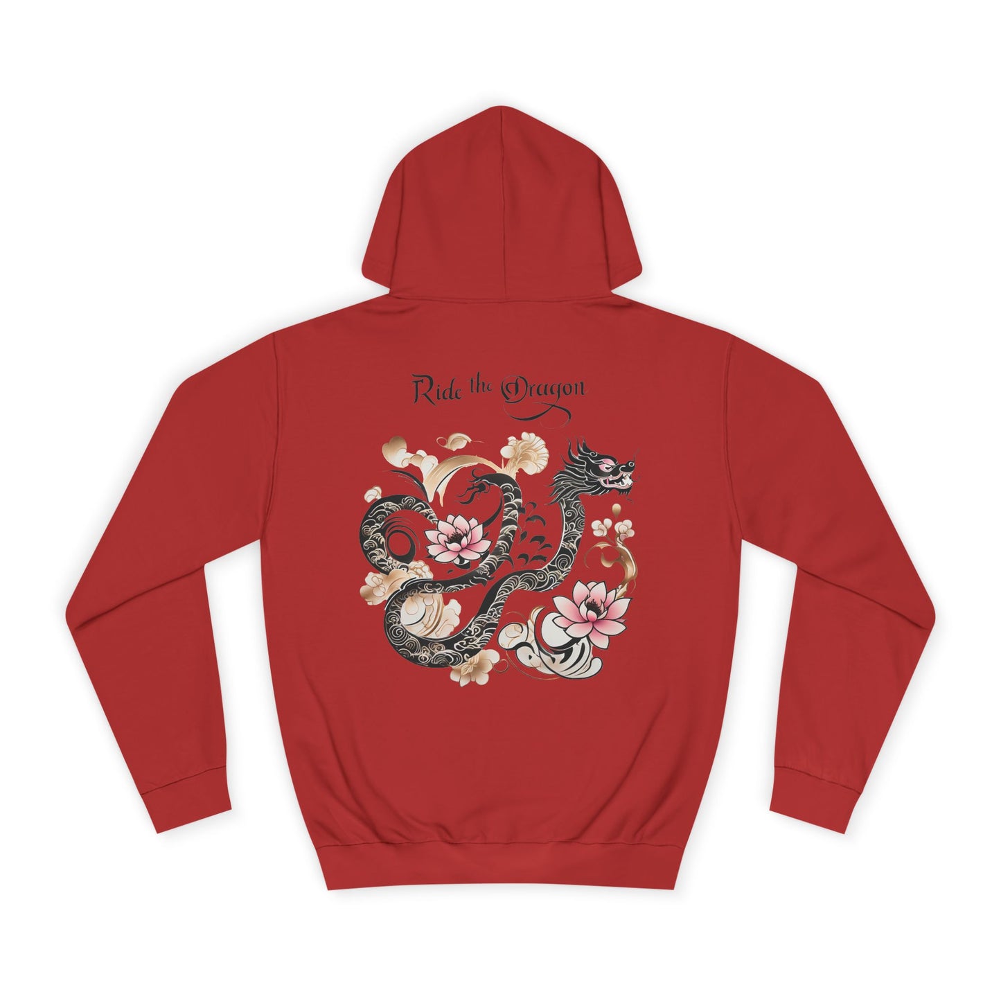 Ride the Dragon - Dragon Floral Hoodie - Japanese-Inspired Unisex Hoodie