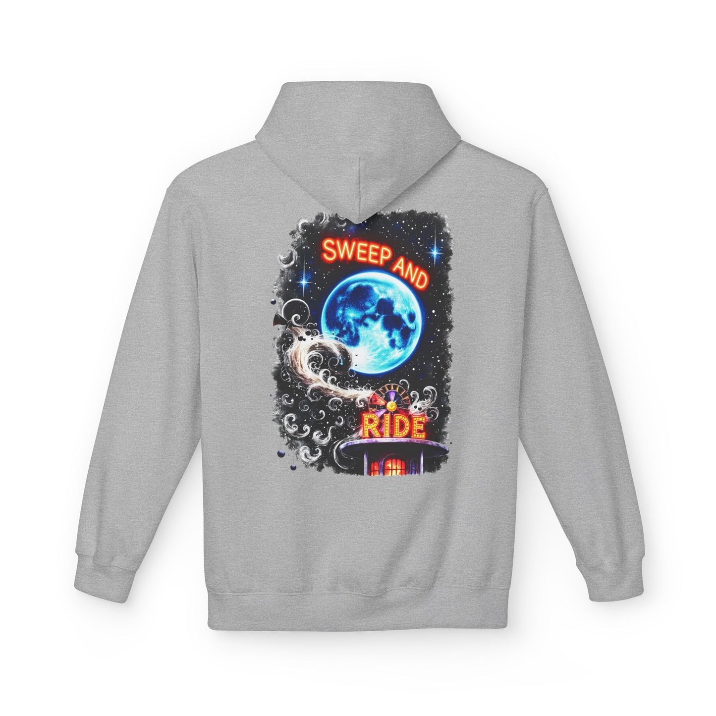 Halloween Fairy - 'Sweep and Ride' - Witch Broom Fairy Graphic Unisex Hoodie