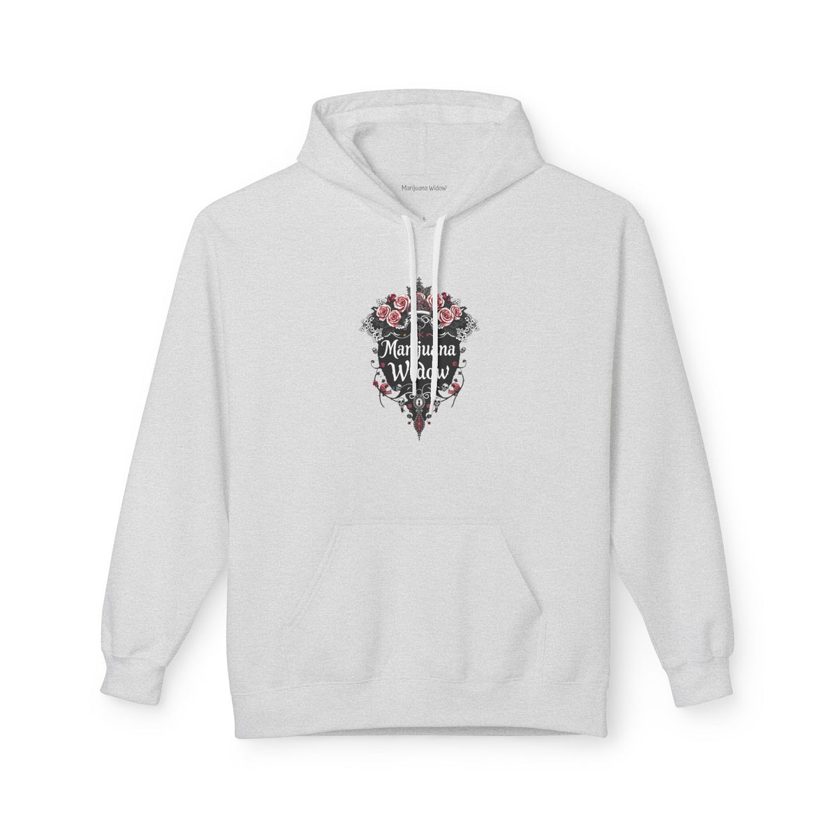 Marijuana Widow "Unlock My Heart" Hoodie - Pink Rose Covered Secret Lock Adorned with Skulls