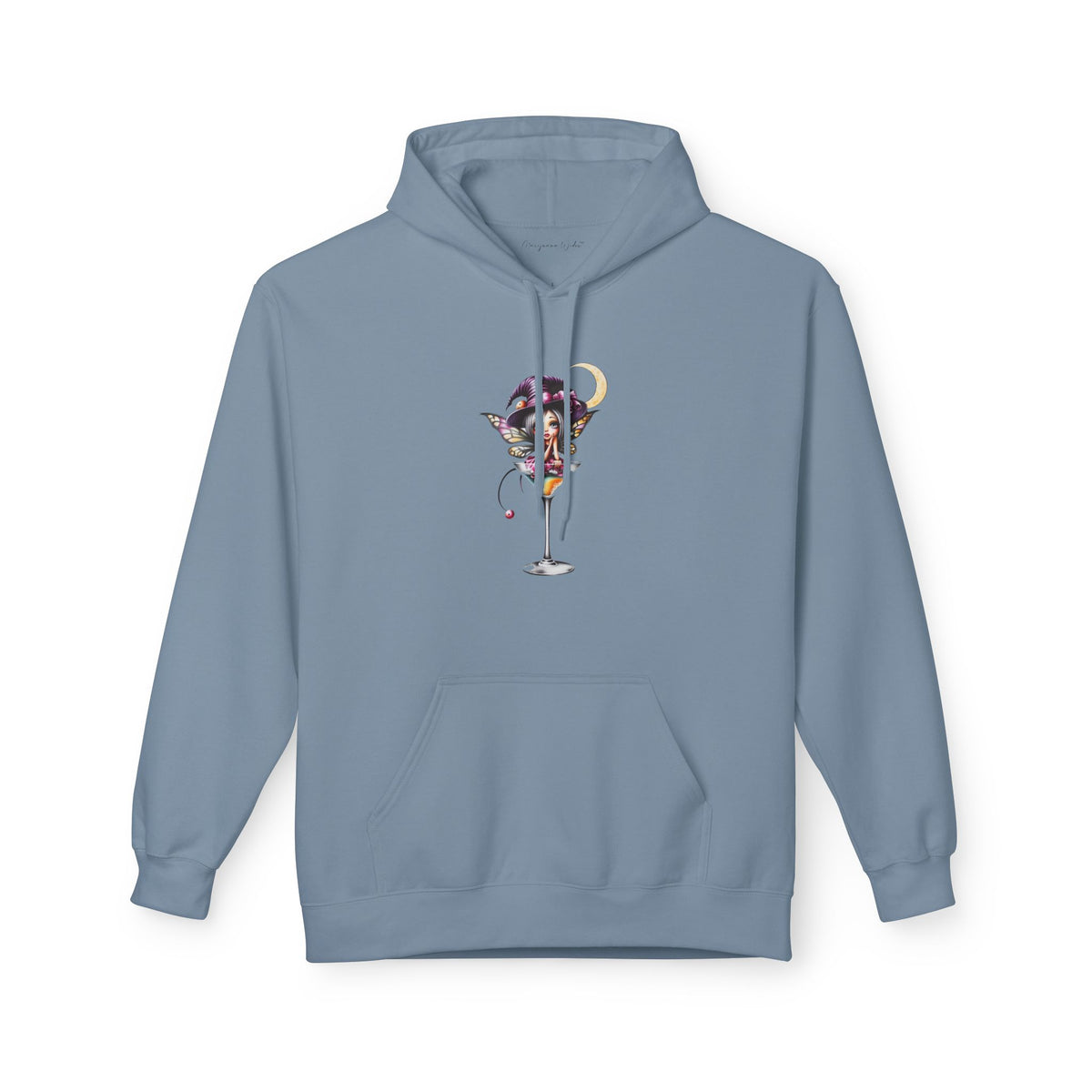 Halloween Fairy - Martini Bath Graphic Unisex Hoodie — Retro Cocktail Illustration - Marijuana Widow