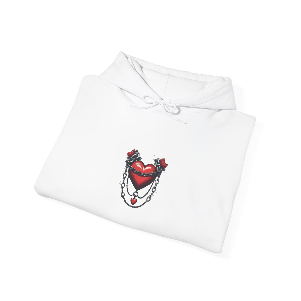 Cupid Girl Heart Necklace Hoodie – Cute Romantic Graphic Unisex Sweatshirt - Marijuana Widow