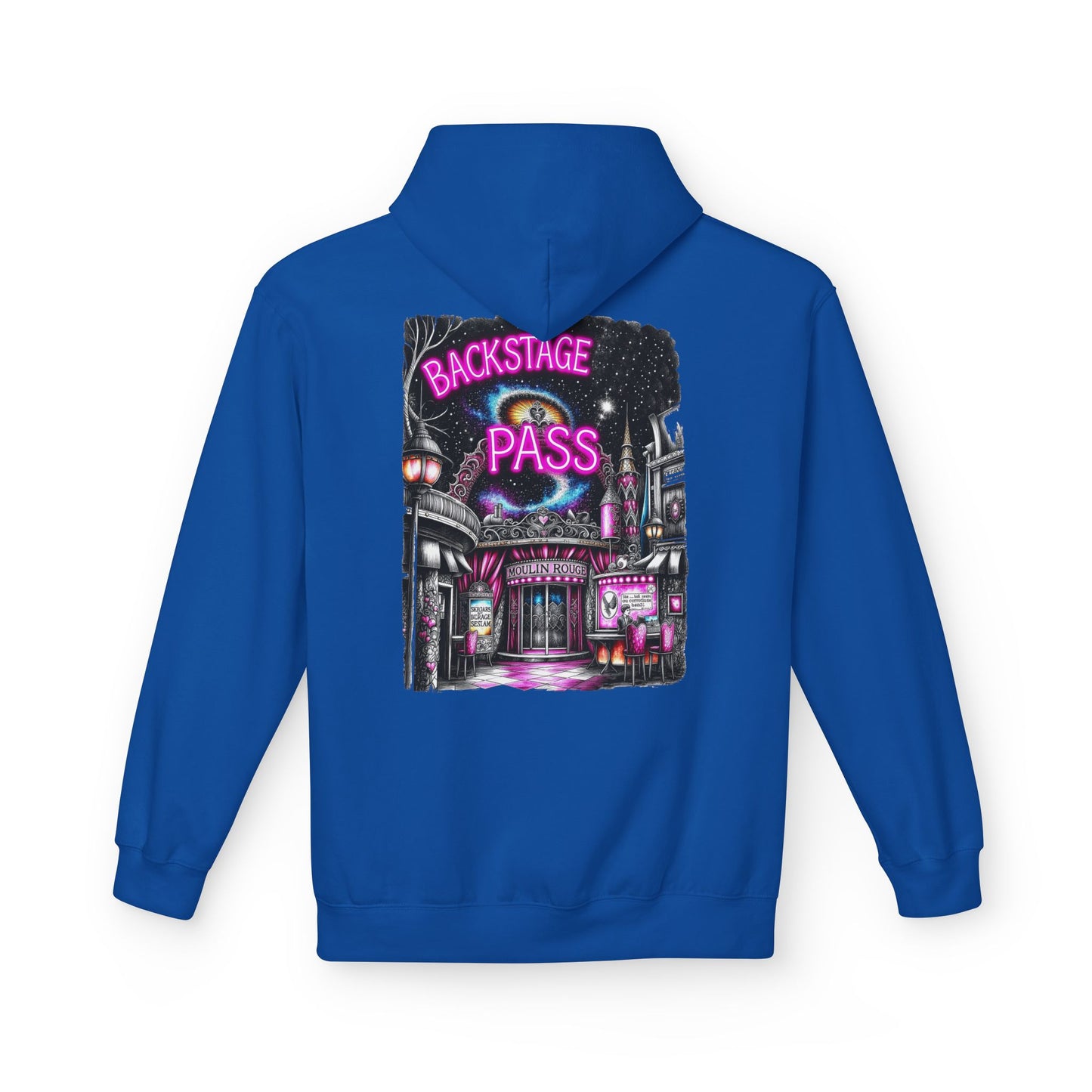 Backstage Pass Hoodie — Superstar Fairy - Neon Burlesque Theater Graphic Unisex Pullover - Marijuana Widow