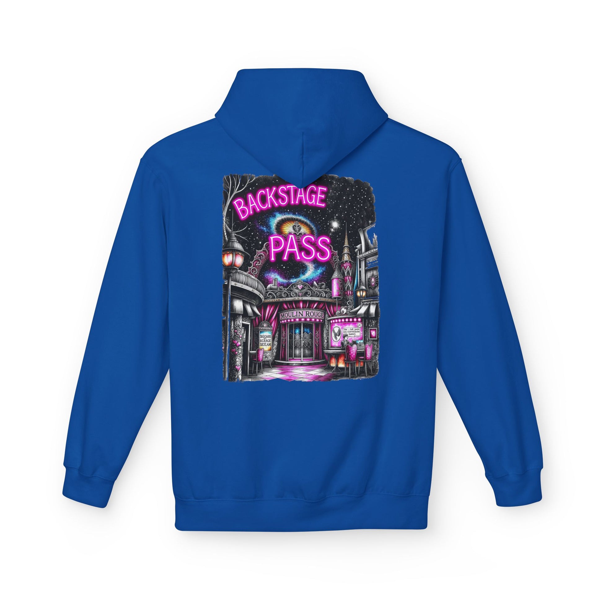 Backstage Pass Hoodie — Superstar Fairy - Neon Burlesque Theater Graphic Unisex Pullover - Marijuana Widow