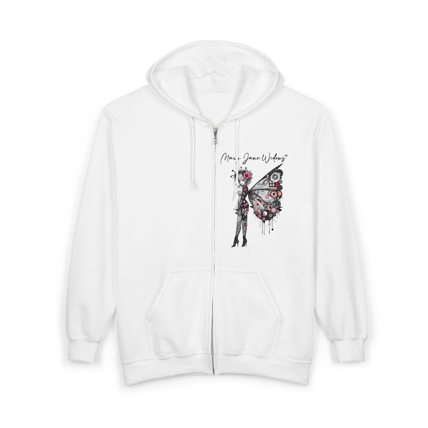 Fairy Butterfly Zip Hoodie - Fly Away - Full-Zip Unisex Sweatshirt