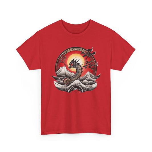 Dragon Rising — Sunset Waves Graphic Unisex T-Shirt