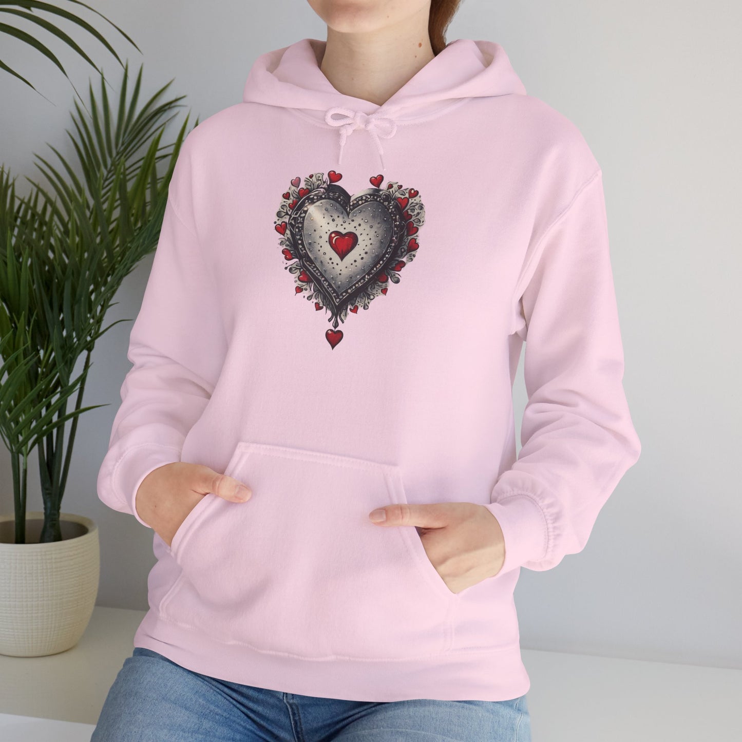 Heart Gilded Box Hoodie — Gothic Rose Heart Graphic Unisex Sweatshirt
