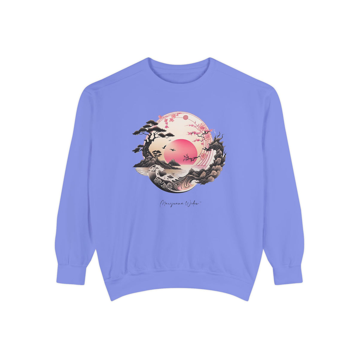 Japanese Sunset Cherry Blossom Sweatshirt - Marijuana Widow