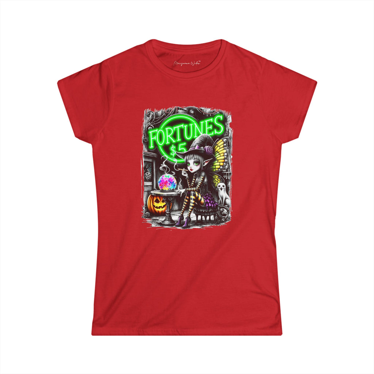 Halloween Fairy - Fortunes Galore - Women's Softstyle T-Shirt - Marijuana Widow