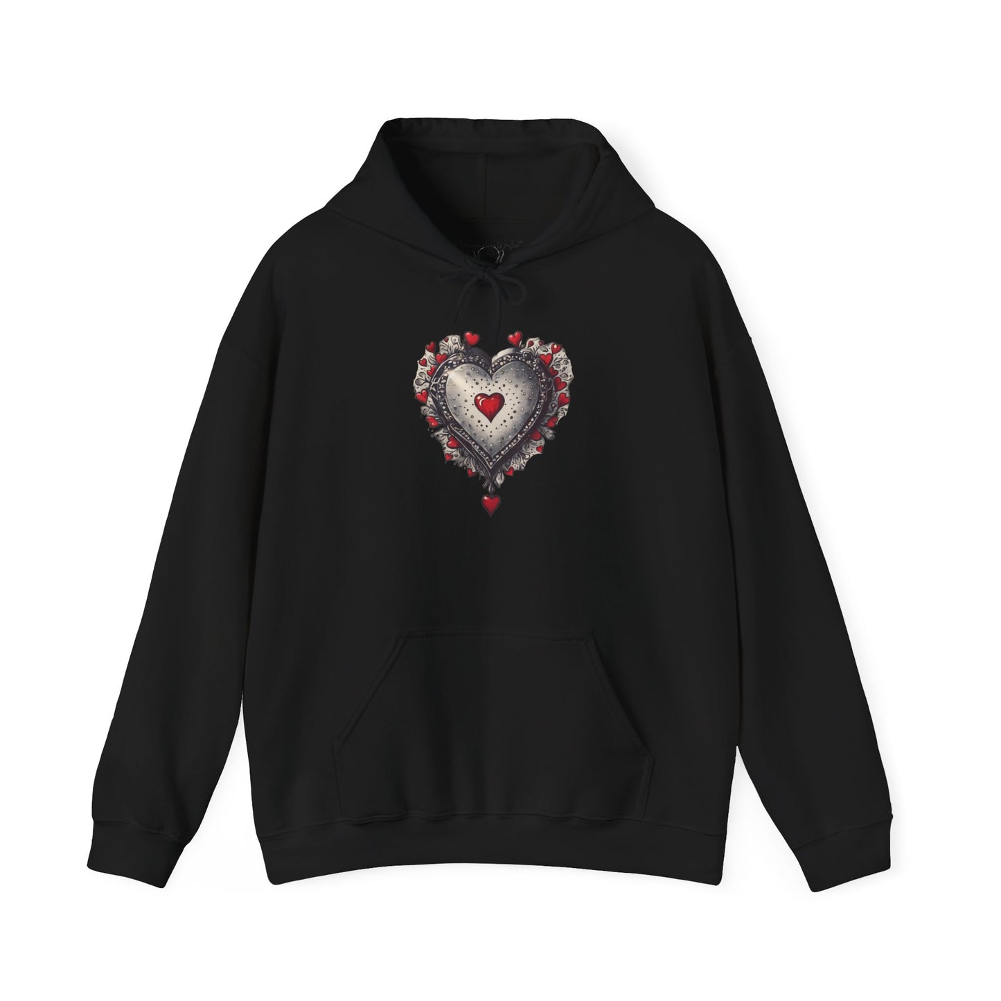 Heart Gilded Box Hoodie — Gothic Rose Heart Graphic Unisex Sweatshirt