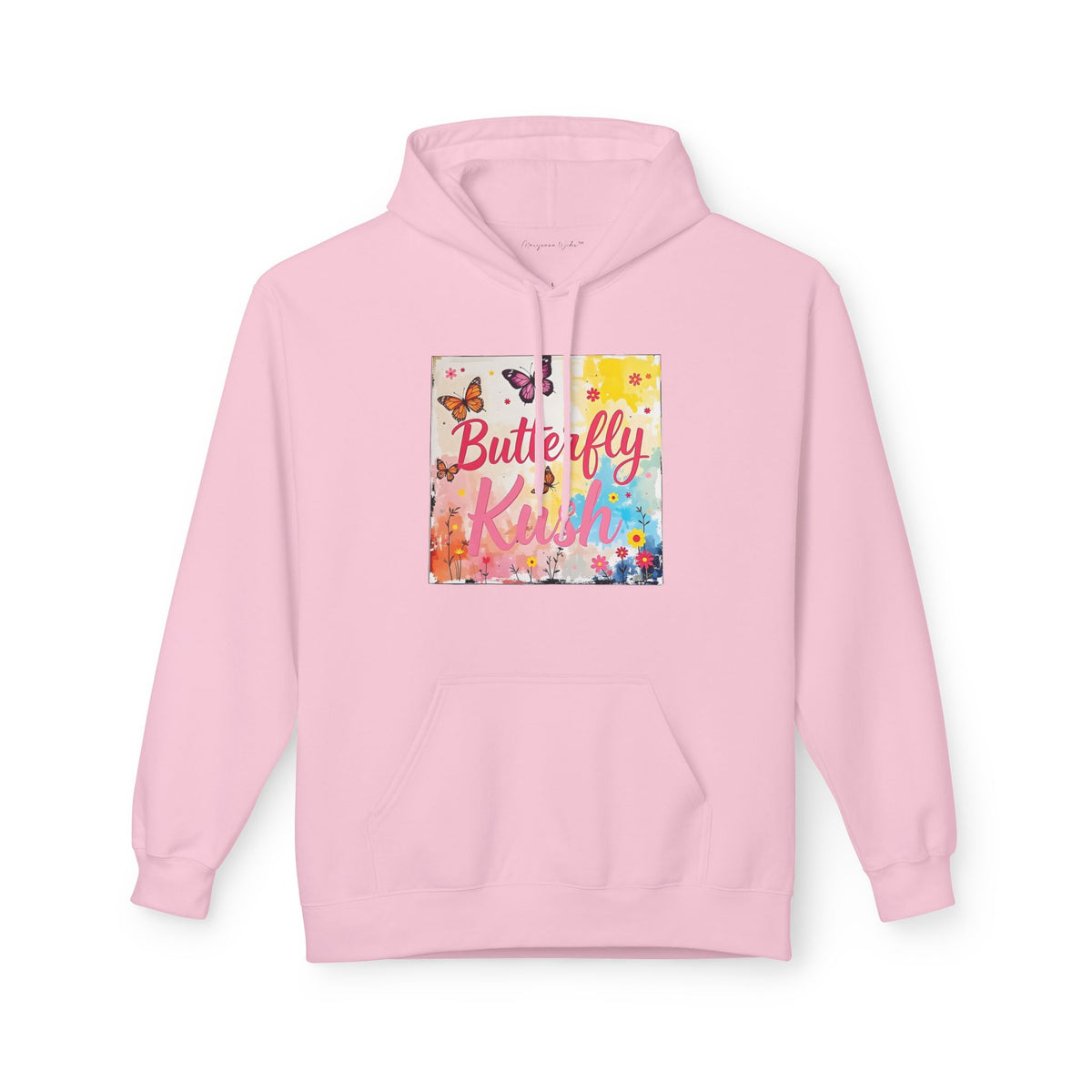 Butterfly Kush Hoodie - Floral Watercolor Comfort Unisex Sweatshirt - Marijuana Widow