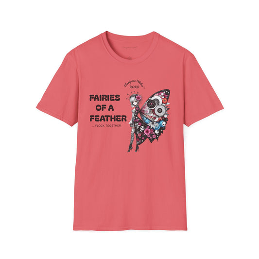 Fairies of a Feather T-Shirt — Floral Skull Wing Graphic Unisex Tee