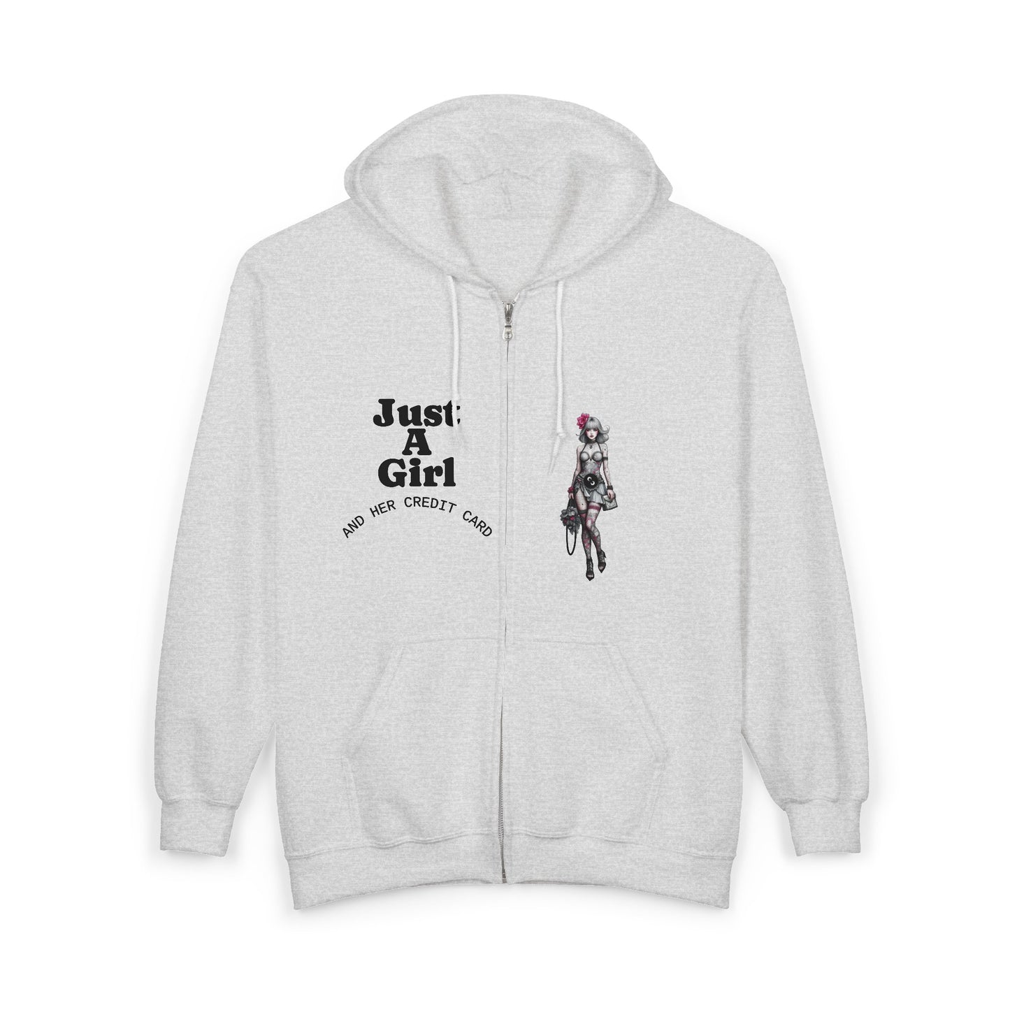 Angel Wings - Just A Girl - Graphic Full-Zip Hoodie