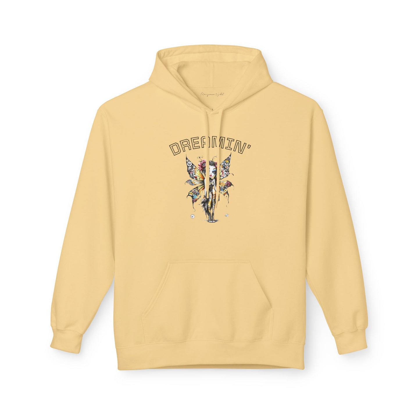 Goth Fairy - Dreamin' Butterfly Hoodie — Vintage Floral Graphic Unisex Pullover