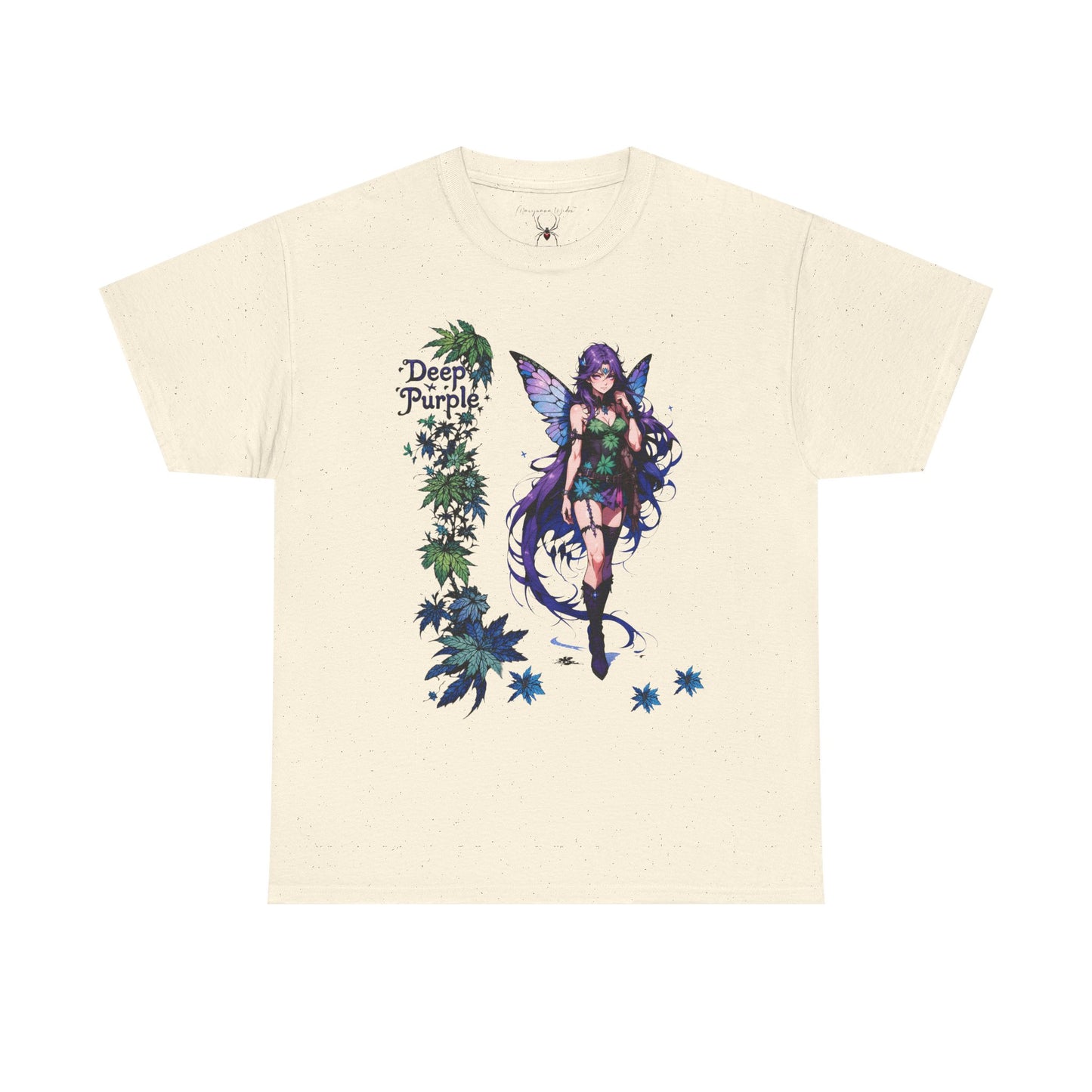 Deep Purple - Fairy Anime T-Shirt — Purple Winged Fairy Illustration