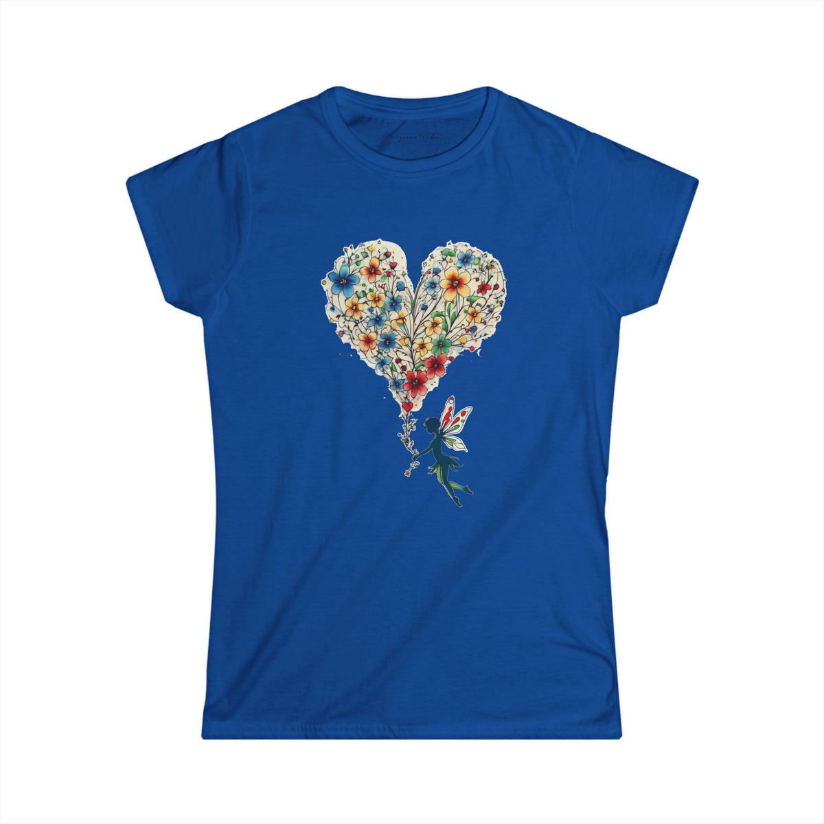 Floral Heart T-Shirt — Let Your Heart Bloom - Cute Watercolor Bouquet Heart - Women's White Softstyle Tee - Marijuana Widow