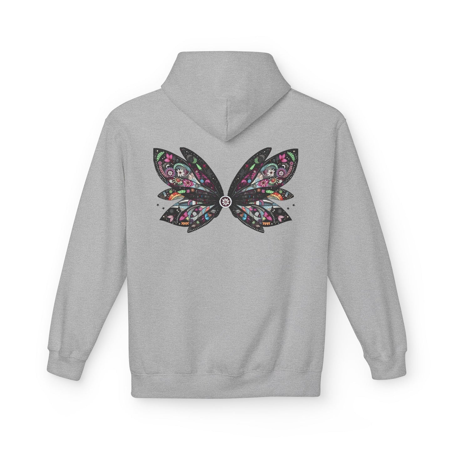 Praying for Peace - Fairy Butterfly Floral Wings Hoodie — Whimsical Butterfly Silhouette Pullover