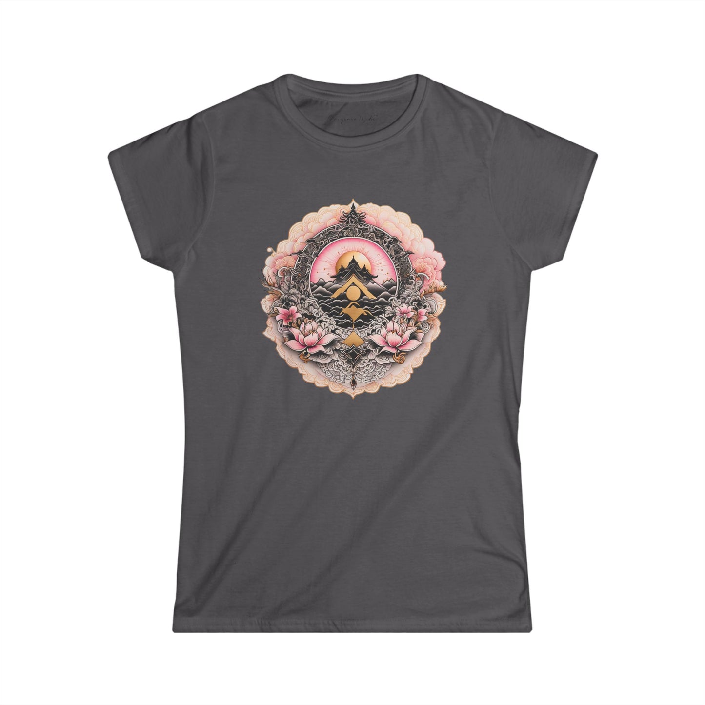 Tranquil Mountain Morning — Boho Sunrise Nature Graphic - Women's Tee