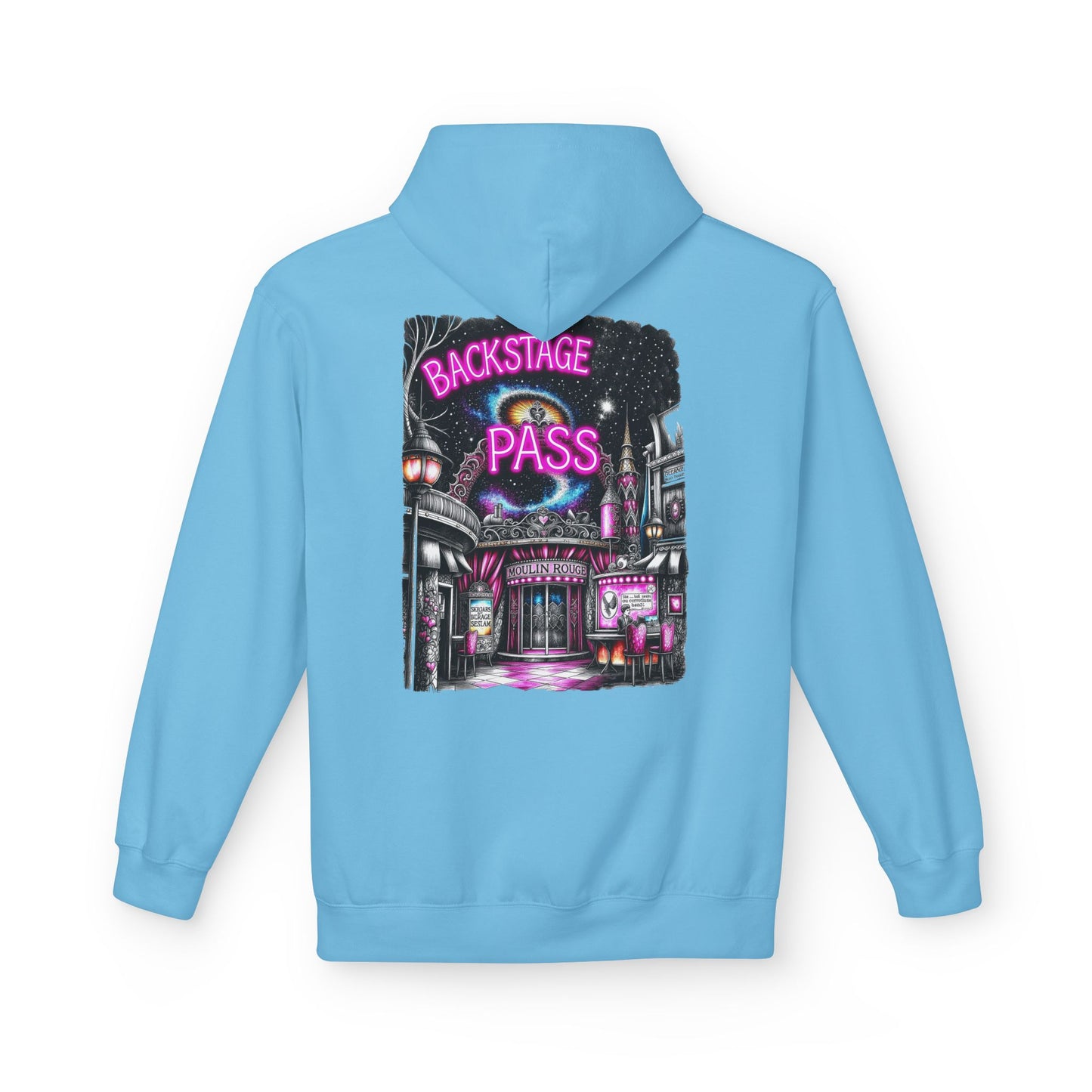Backstage Pass Hoodie — Superstar Fairy - Neon Burlesque Theater Graphic Unisex Pullover - Marijuana Widow